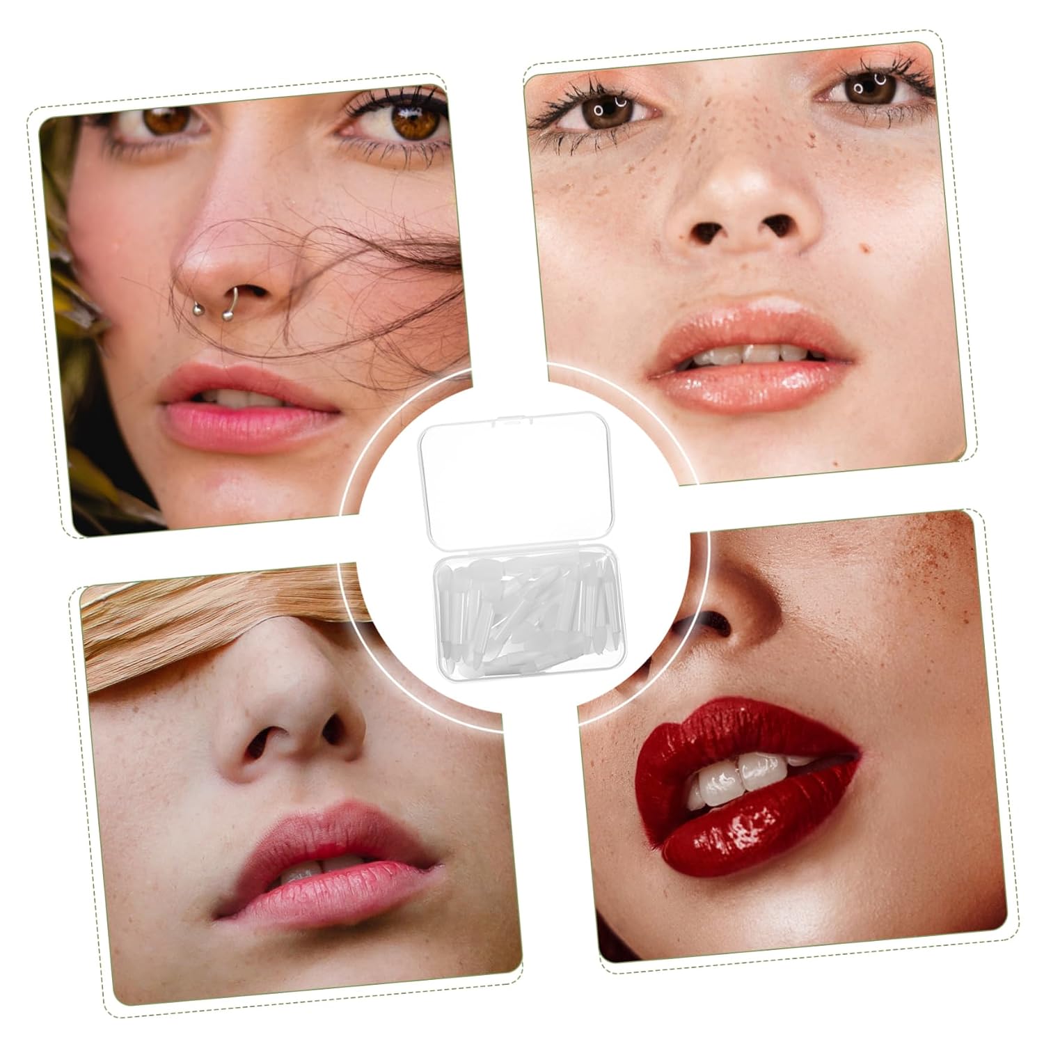 Housoutil 3sets Creative Lip Brush for Women Silicone Lip Makeup Applicators for Lipstick Gloss and Balm Application