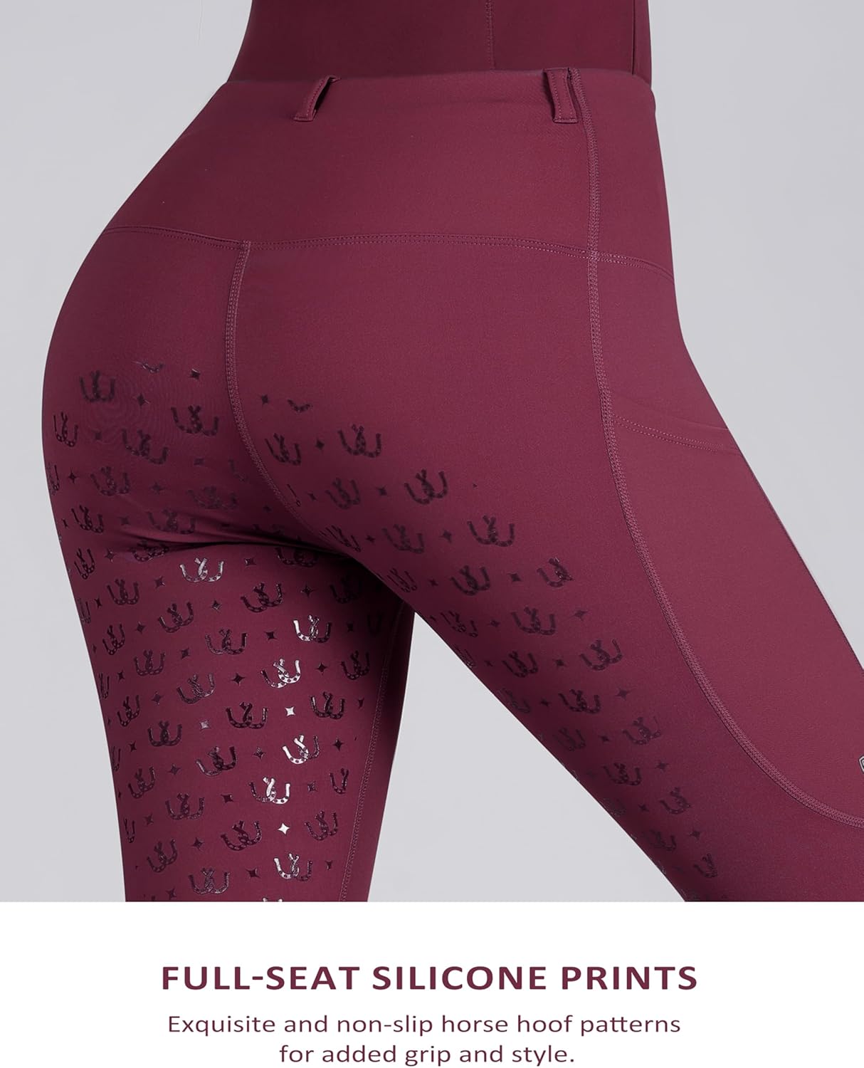 Harrison Howard Riding Breeches for Women, Full Seat Horse Riding Pants with Side Pockets, High Waist Silicone Grip