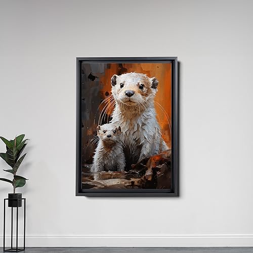 Miniatura 6 de Fox Mother Cub Print, In The Style Of Stencil,Based, Ivory, Kids Wall Art, Kids Wall Art Display, Mom And Baby Animal Art Print, Wall Art, Home Decor