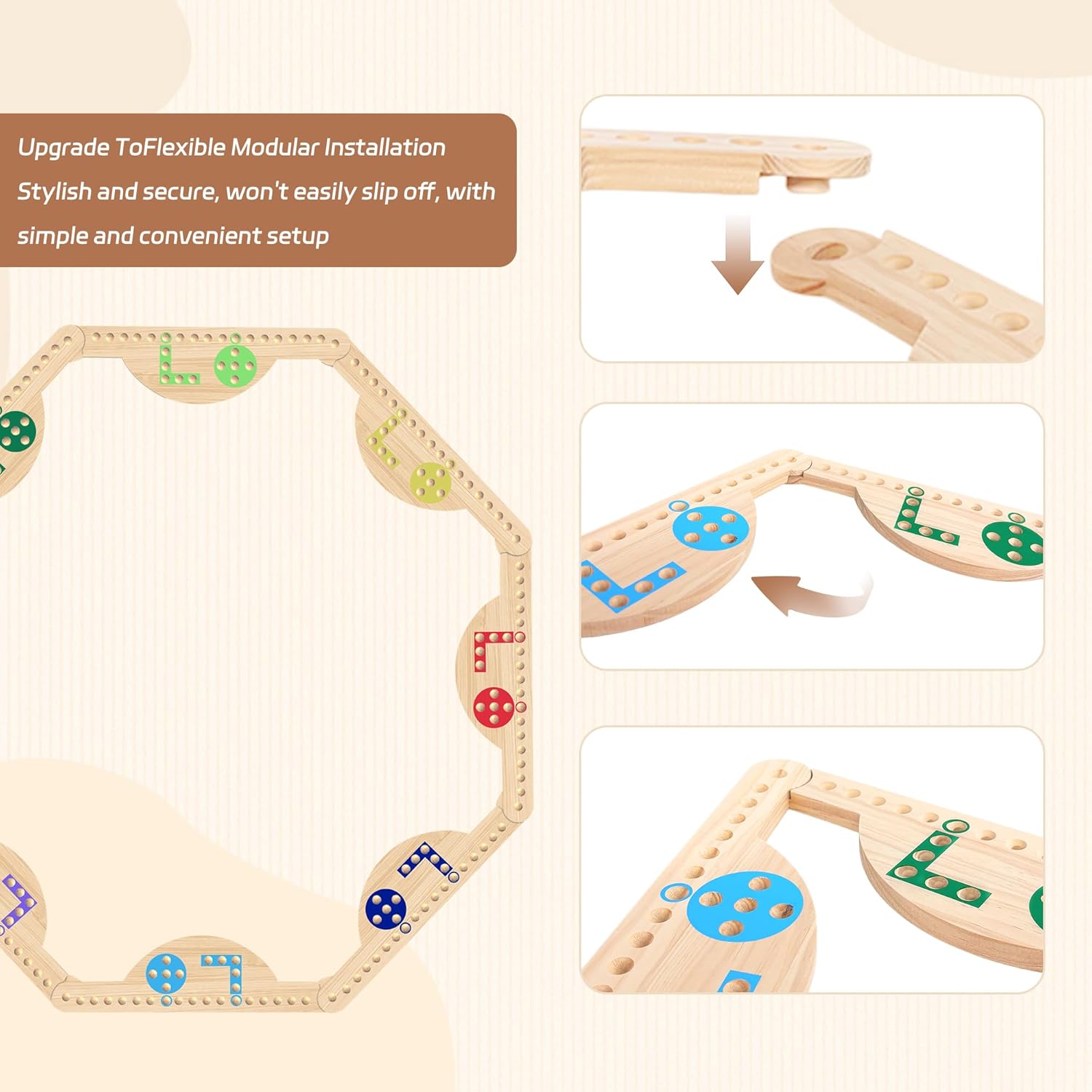 Wooden Jokers and Marbles Board Game，Pegs and Jokers for 2-8 Players 8 Solid Wood Game Boards 4 Decks of Cards 80 Marbles(Two Sets) for Family and Friends Gathering