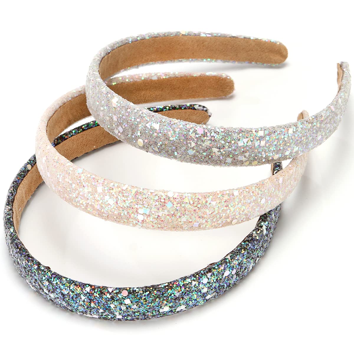 LONEEDY Confezione Da 3 Cerchietti Per Capelli Con Paillettes
