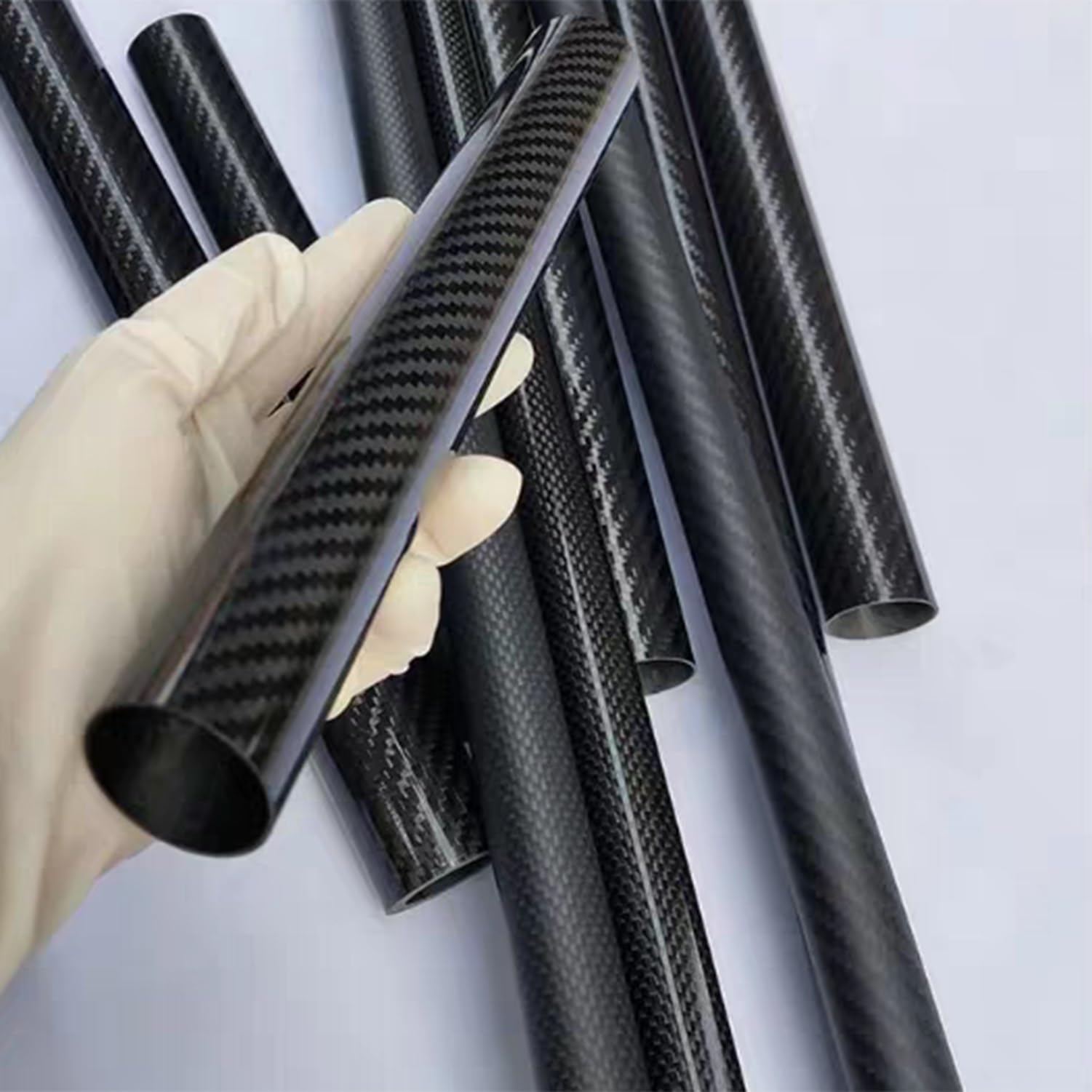 Tubo de fibra de carbono, Tubo de fibra carbono negro Industrial OD 6-55mm pared 1,5mm L 1000mm tubo hueco alta resistencia(55x52x1000mm)