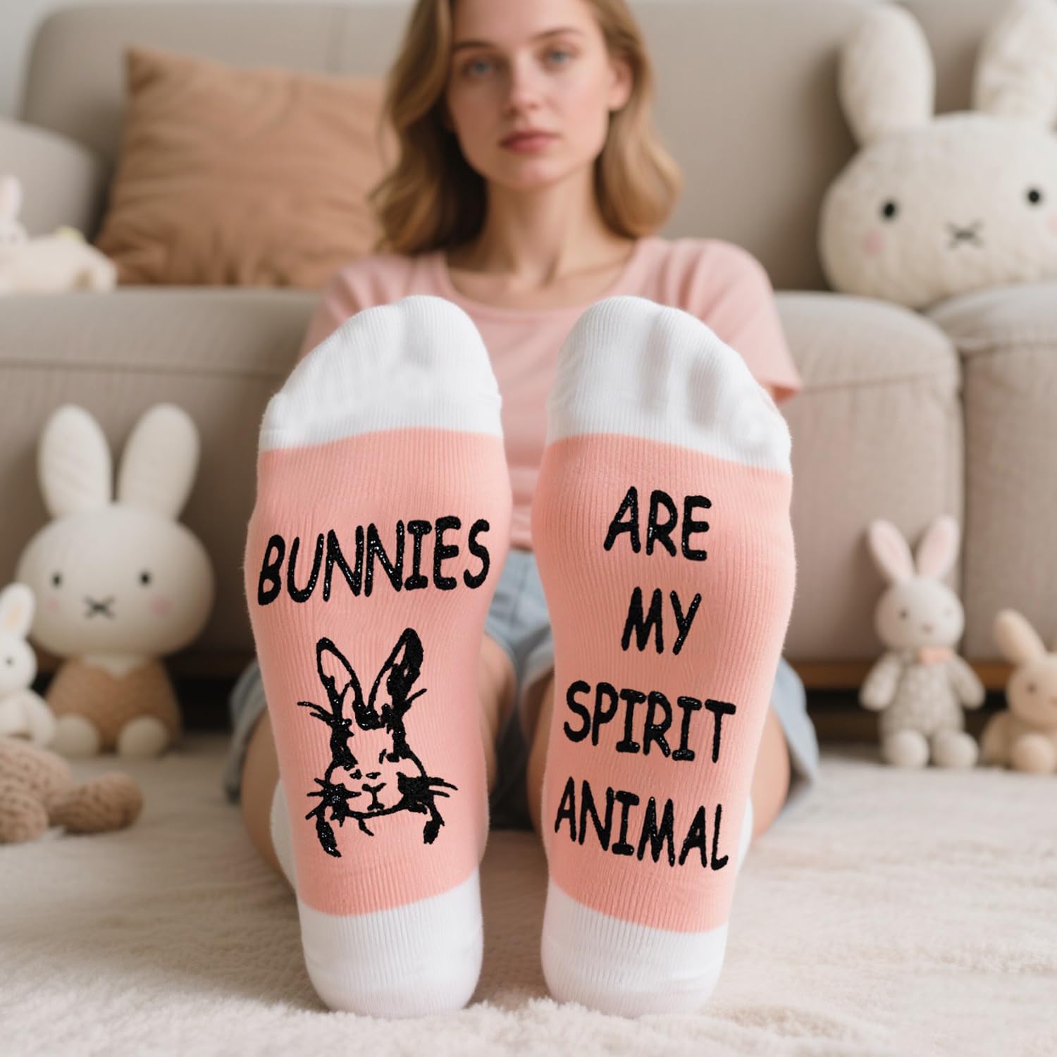 GOLIN Women & Girls Novelty Animal Socks: Funny Giraffe & Bunny Socks - Horse & Cow Animal Lovers Gifts - Image 2