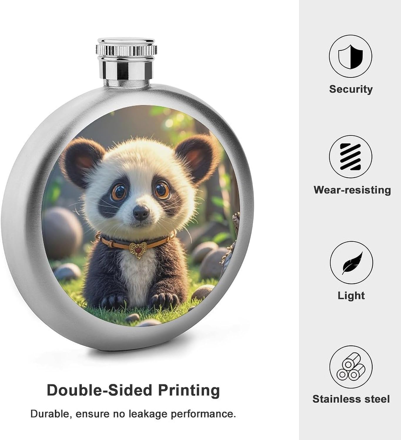 Foolish Cute Animal Stainless Steel Flagon to 5 Oz with Screw Cap,Hip Flask for Men–Whiskey & Liquor Pocket Flask,Alcohol Flagon for Camping Drink Sports Outdoor Wine Bottle