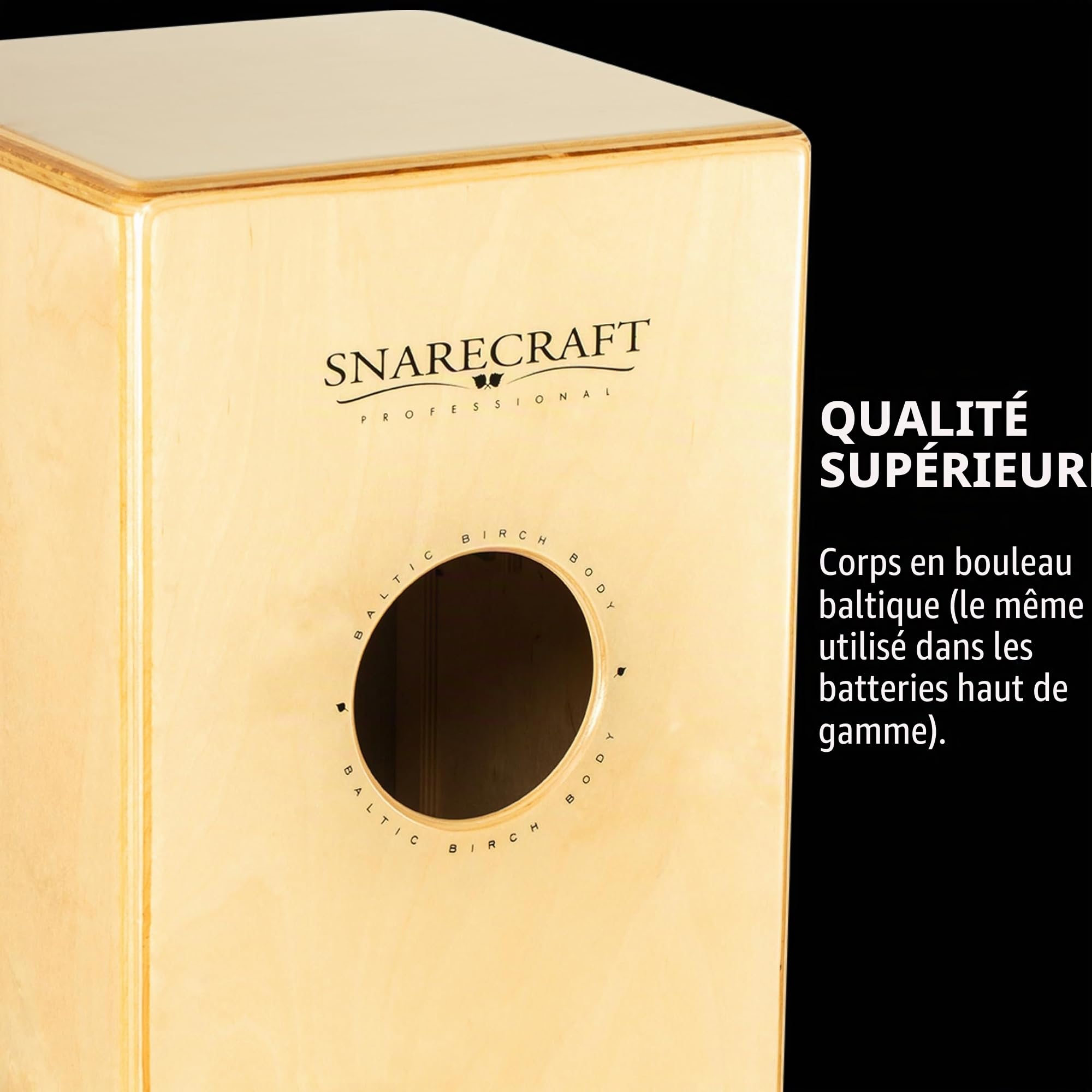 Meinl Percussion Snarecraft Professional Cajon – Avec Pédale de caisse claire – Bouleau / Frêne, Naturel (SCP100AWA)