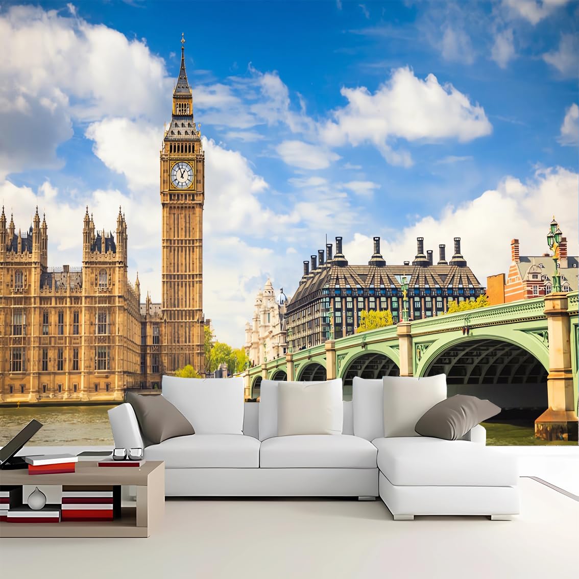 Dskjoviality Street View-12 Custom Size Mural City Wallpaper Big Ben Peel And Stick Wallpaper Self-Adhesive Large Mural Applicable To The Wall Decoration Living Room Bedroom Restaurant