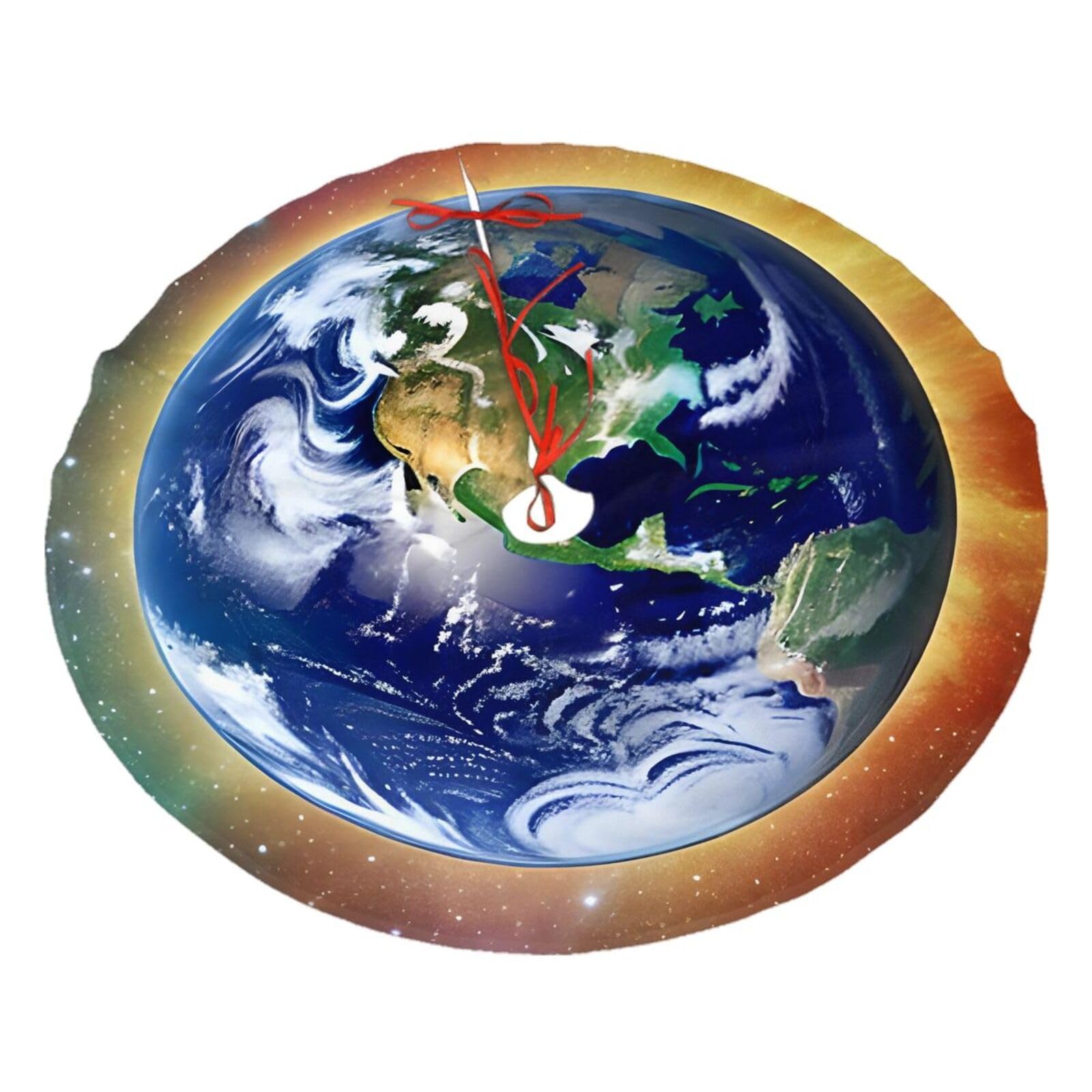 Cosmic Earth Printed Christmas Tree Skirt Christmas Plush Tree Skirt 36 inches (about91 cm) ChristmasIndoor and Outdoor