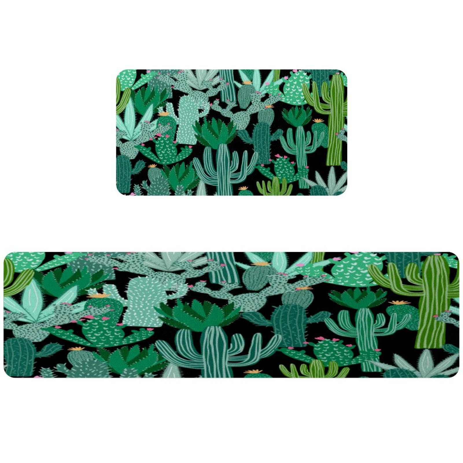 Alfombras de cocina absorbentes y antideslizantes VAPOKF con diseño de cactus