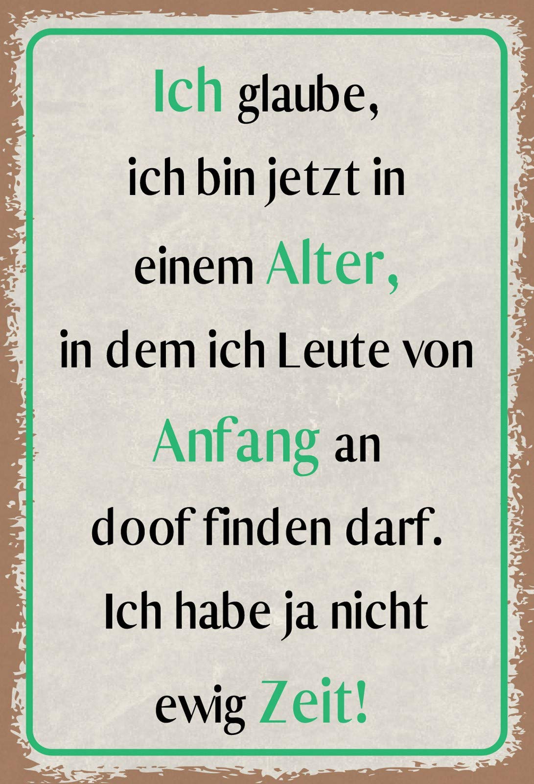 Schatzmix Tin-Plate Sign, Wall Plaque, Sheet metal, Multicoloured, 20x30 cm, Multicolor