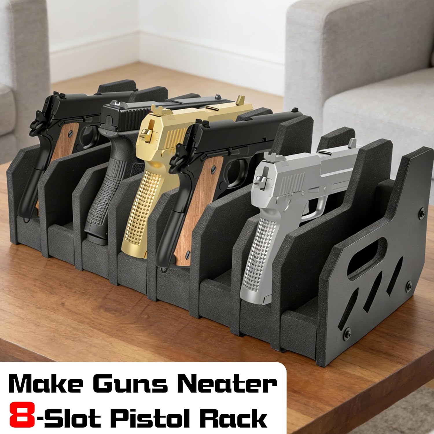 Soft Foam Pistol Rack for Gun Safe Gun Rack for Pistol Gun Cabinet Storage Organizer Revolver Firearm Handgun Rack Stand Display Holder Cushioned Foam to Protect