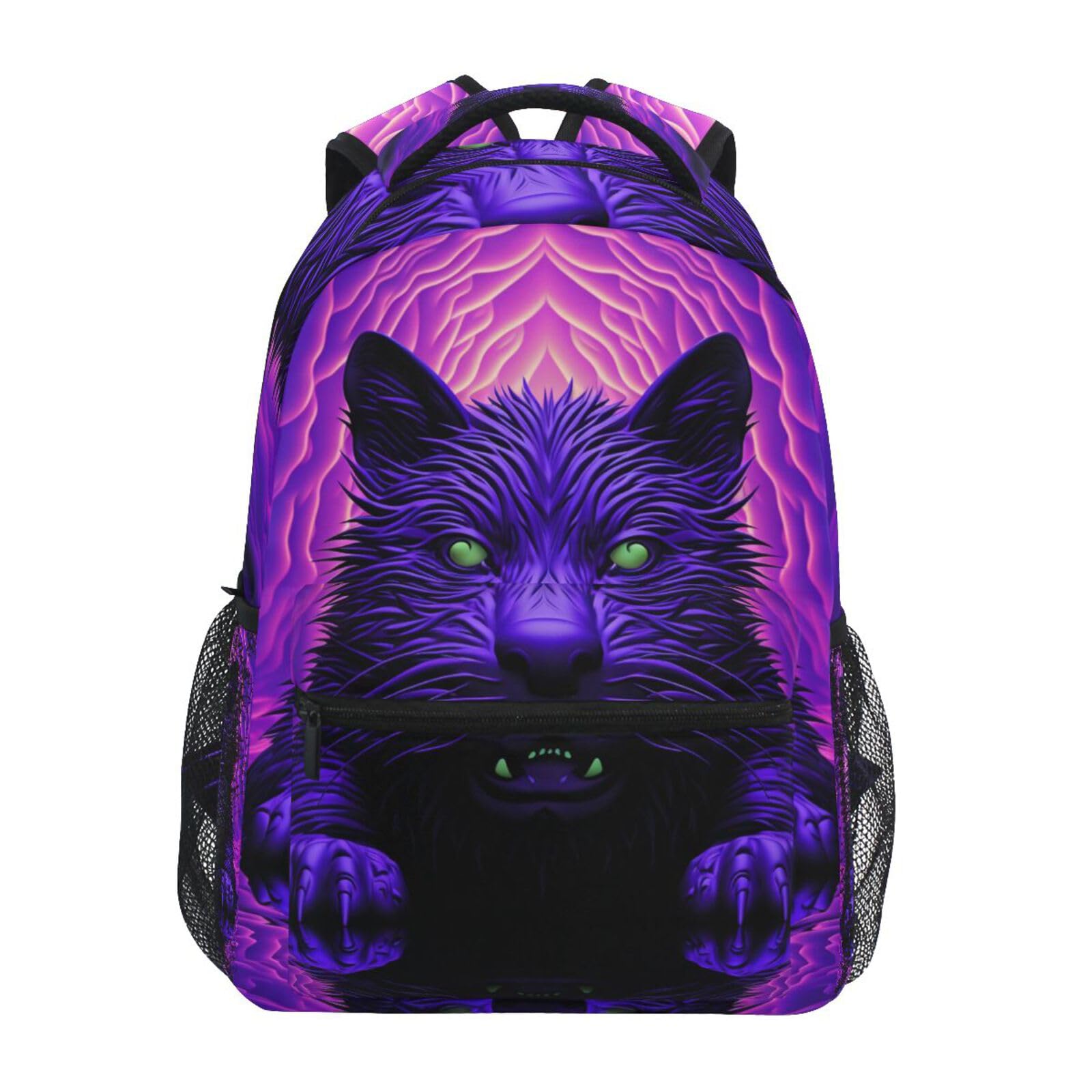 Cartable chat violet avec compartiment ordinateur pour ado - 8