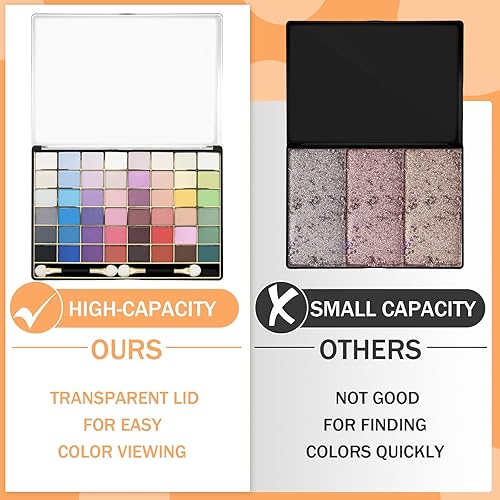 Miniatura 4 de Wenqik 3 piezas de paleta de sombra de ojos magnética vacía grande para cosméticos con parte superior transparente, bandeja de sombra de ojos DIY
