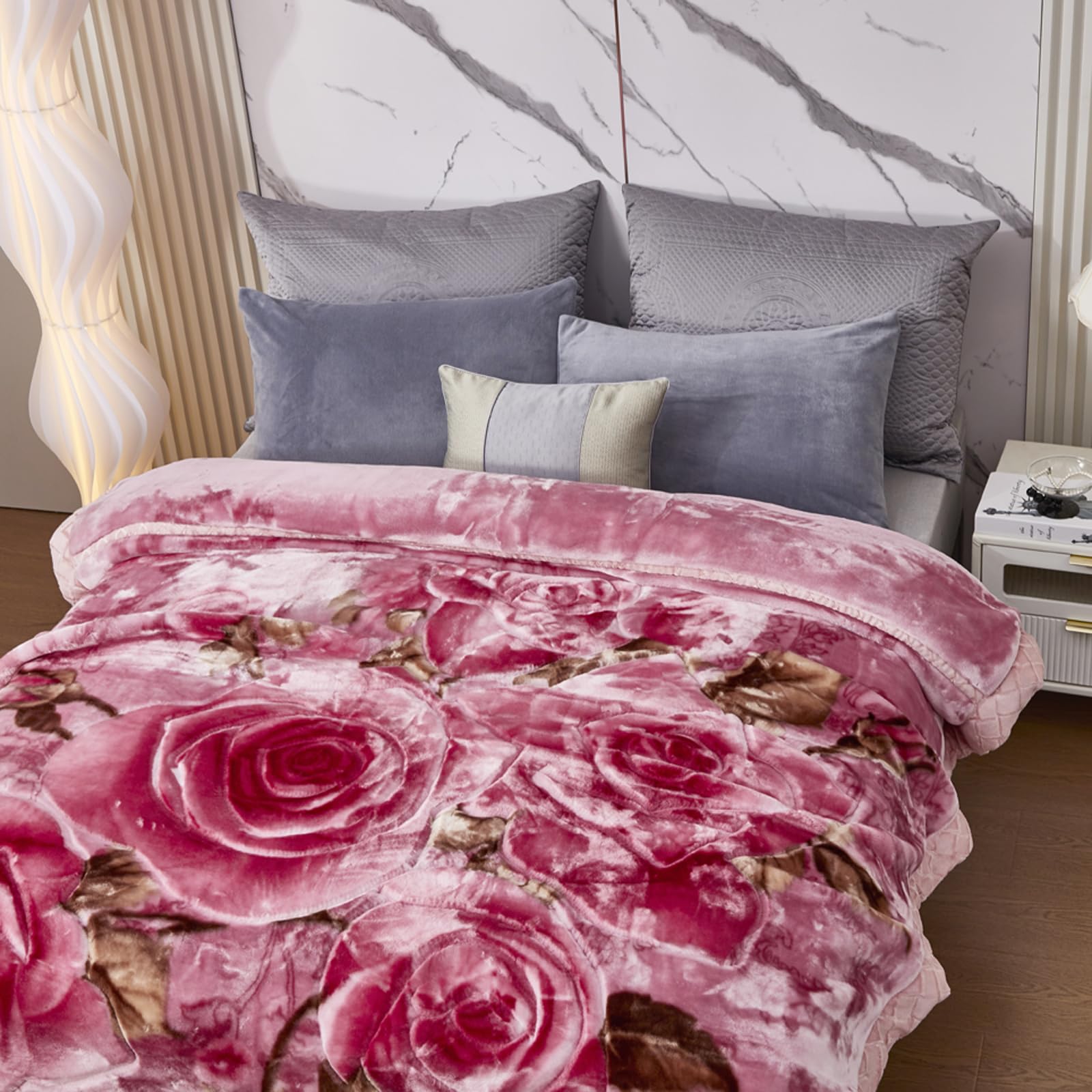 LGYKUMEG Coperta pesante coreana in visone, coperta in pile, velluto di peluche, misura king size 150 x 200 cm, 2 kg, a due strati, reversibile, seta morbida, resistente alle pieghe e alla luce