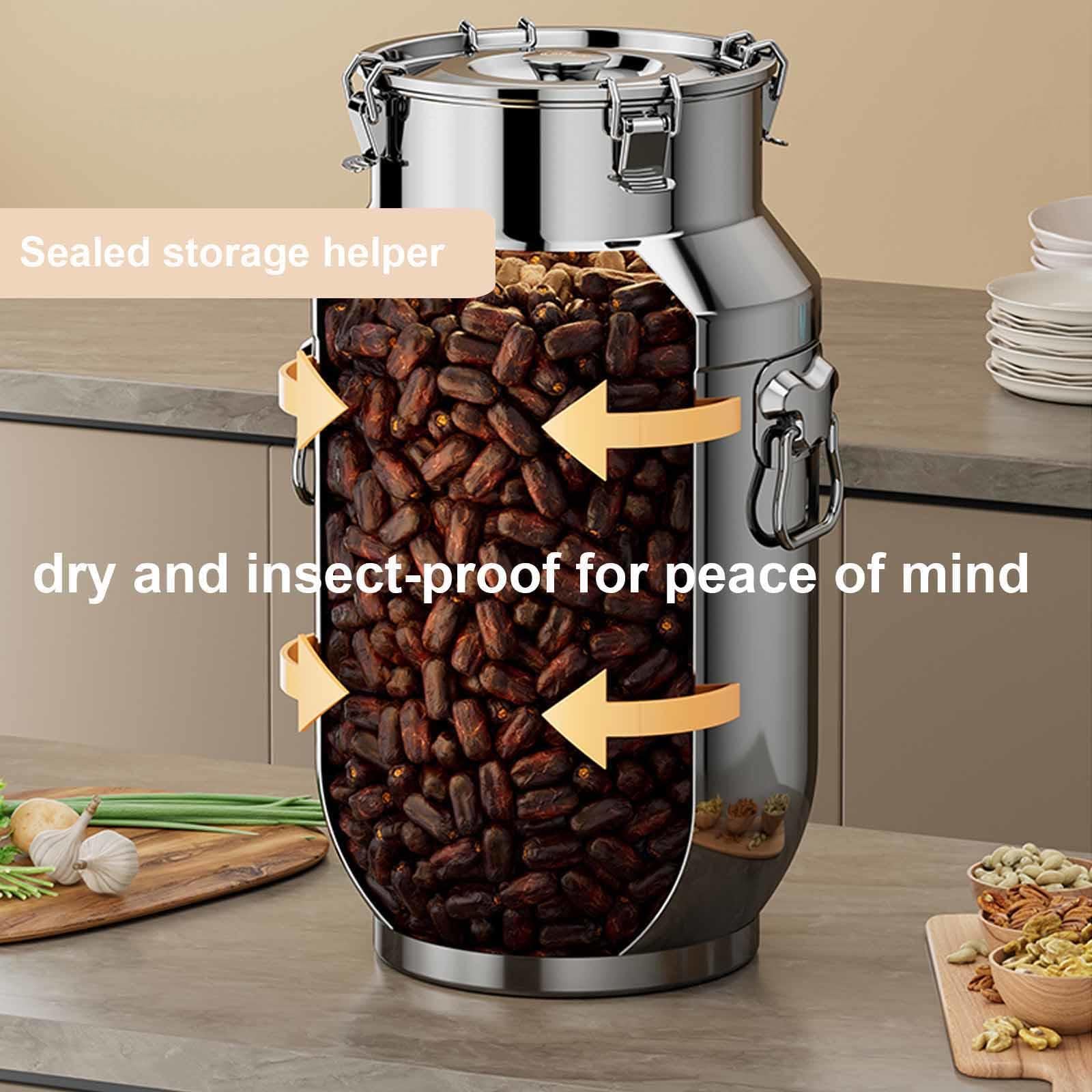 Bidon Alimentaire pour Huile 30l avec Robinet Pot A Lait INOX Couvercle