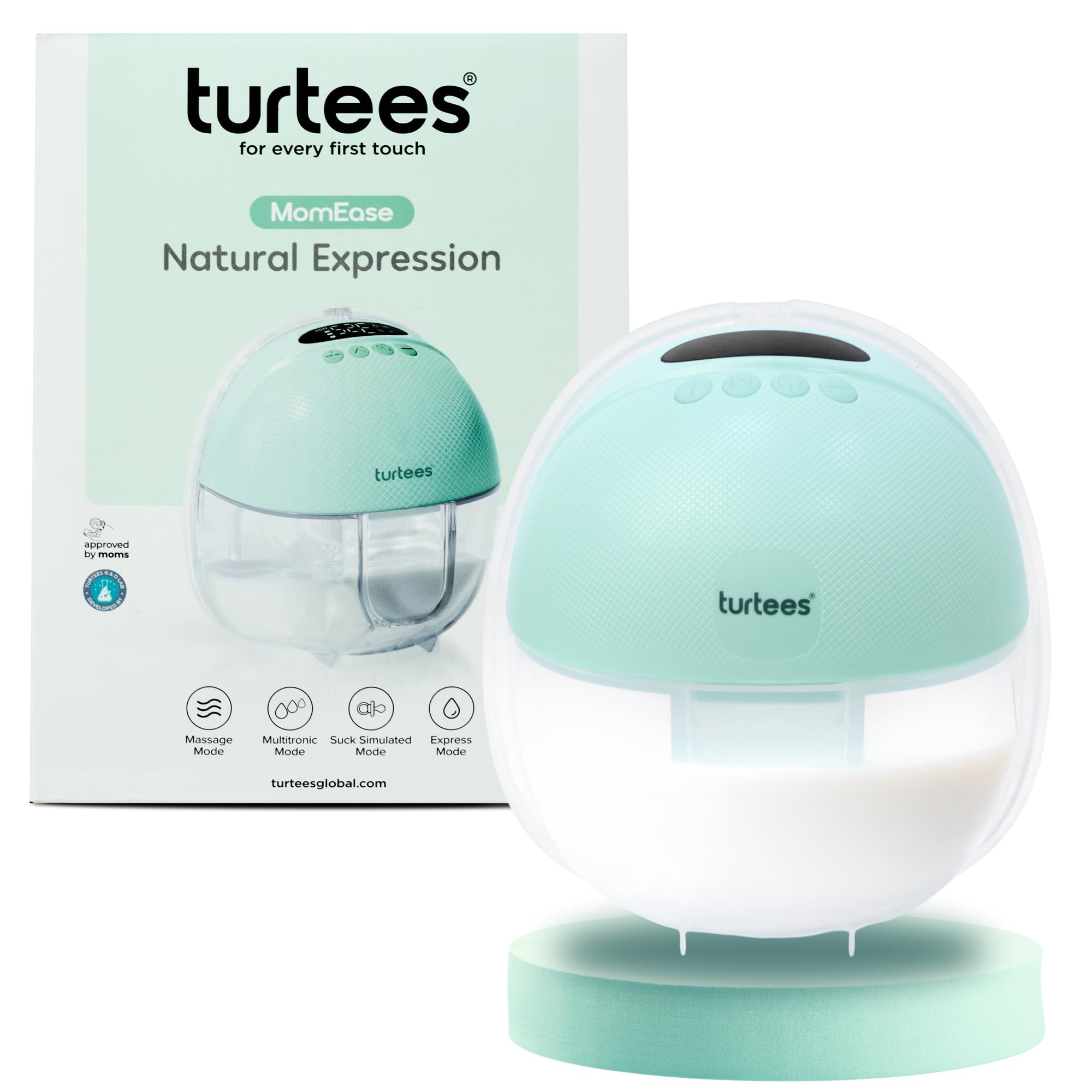 Turtees Wearable Electric Breast Pump for Mothers | Hands-Free in-Bra Milk Expression | Natural Suction with Massage, Multitronic & Express Modes | USB Rechargeable, Portable & Quiet (1)