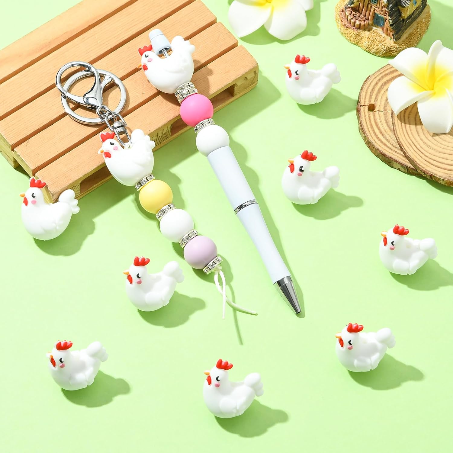 10 Pcs 3D Chick Silicone Focal Beads for Keychain Making Cute Animals Focal Beads for Pens DIY Bracelets Necklaces Lanyards Beaded Craft Supplies - Image 6