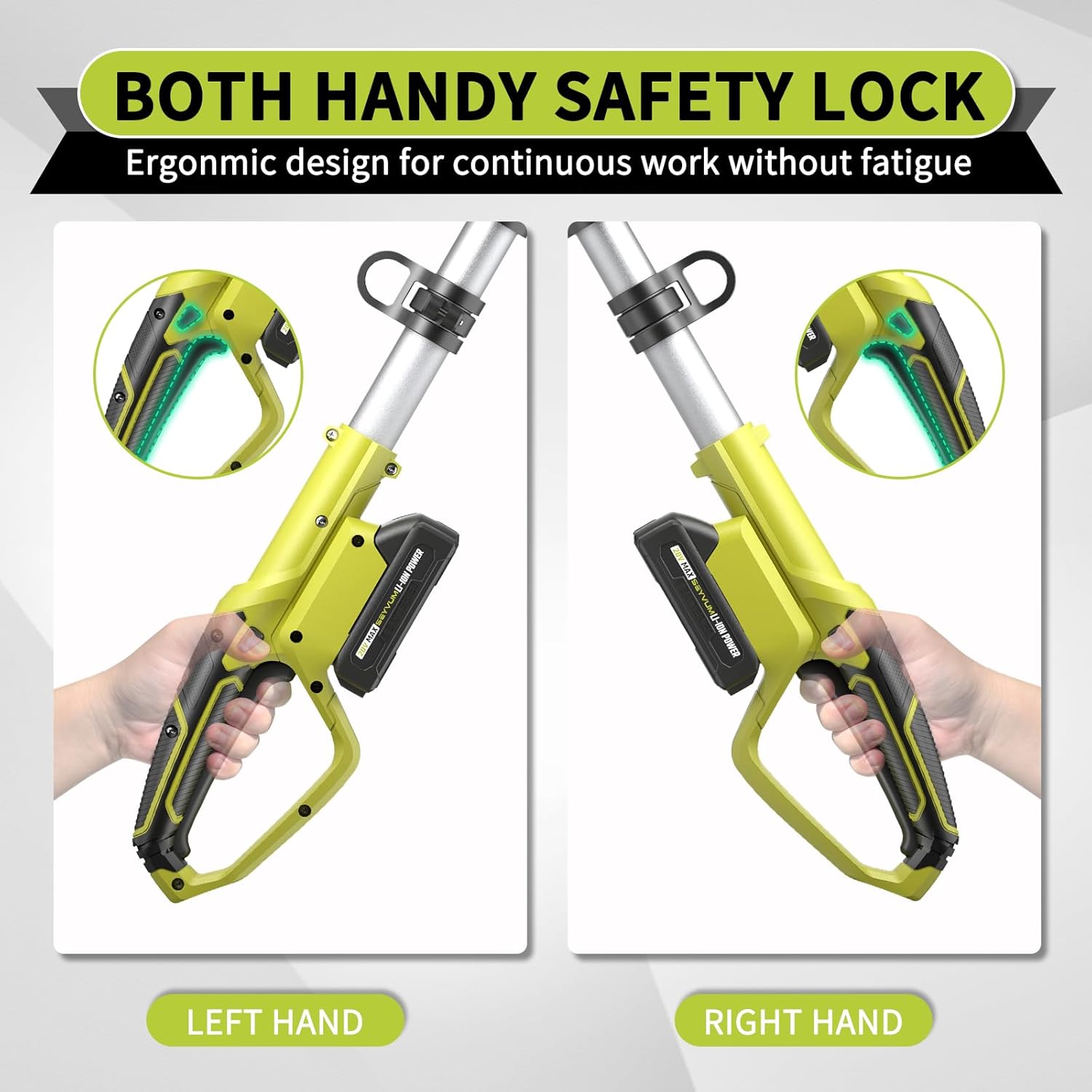 SEYVUM Pole Saw 8-Inch Cordless Pole Saws for Tree Trimming, 15FT Max Reach, Auto Oiling, Multi-Angles, Tool-Free Tensioning Electric Pole Chainsaw, 2.0Ah Battery and Charger Included