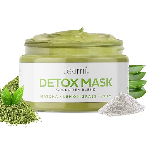 Teami Mascarillas desintoxicantes para el cuidado de la piel facial mascarilla desintoxicante de té verde con arcilla de bentonita - Exfoilato de
