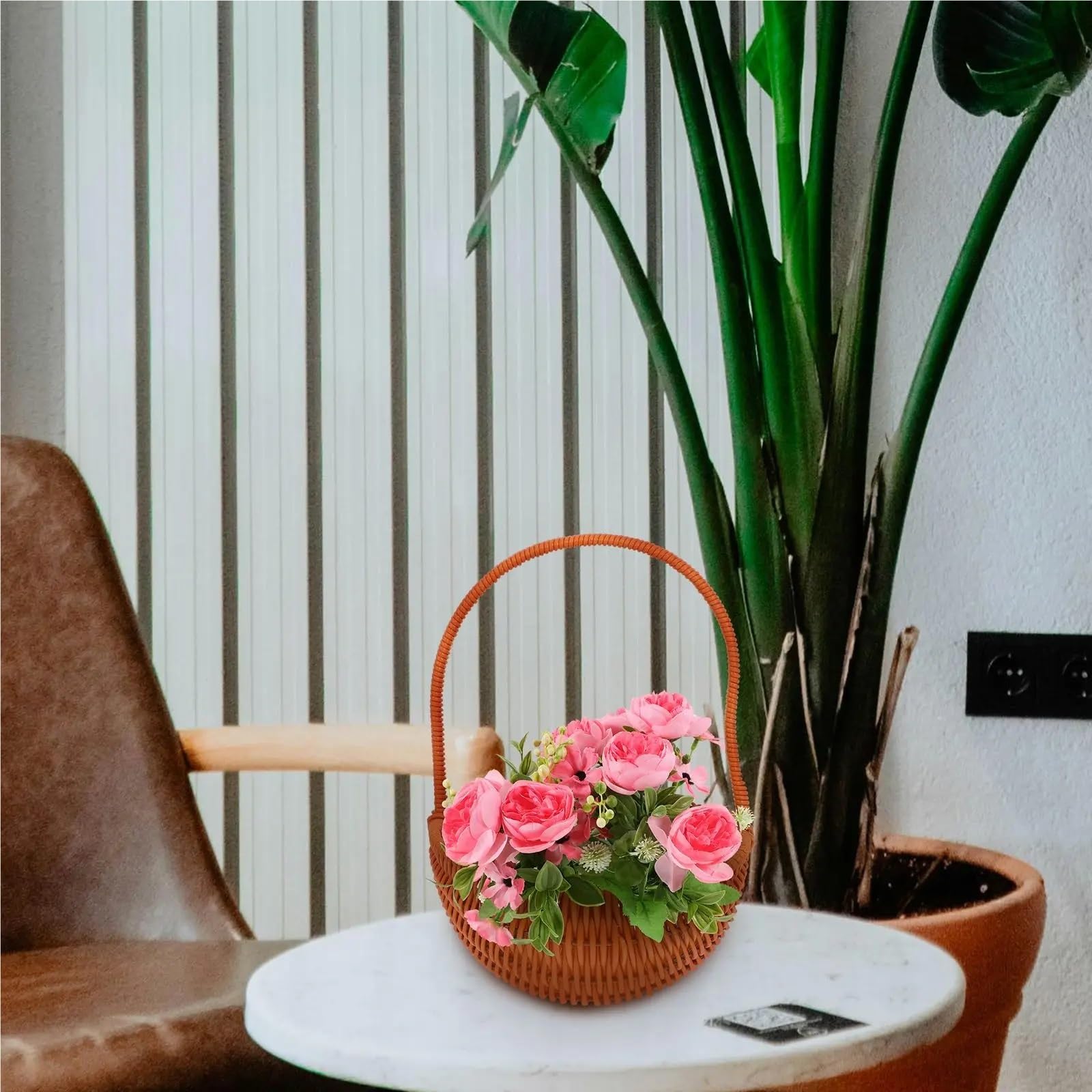 Cestino per Uova, Raccolta di Verdure Cesti da Giardino Plastica Fiori Vimini Cibo Uova Pagnotta Pane