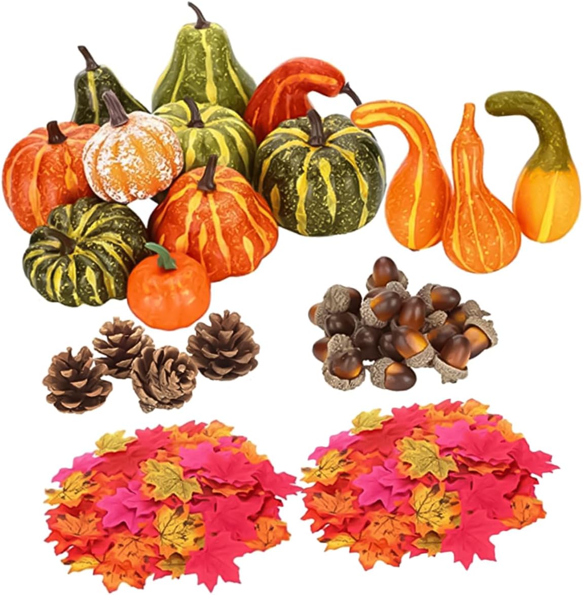 Modern Halloween Decor Set Acorn Pumpkins Maple Leaves Fall Garland 141pcs