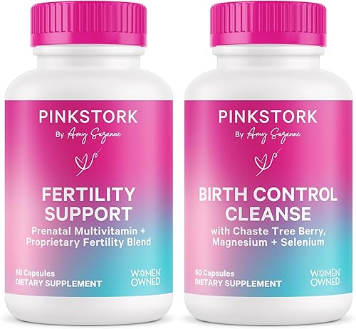 Preparación para el embarazo y apoyo a la fertilidad – Vitex, inositol, folato – Limpieza anticonceptiva – Paquete de 2