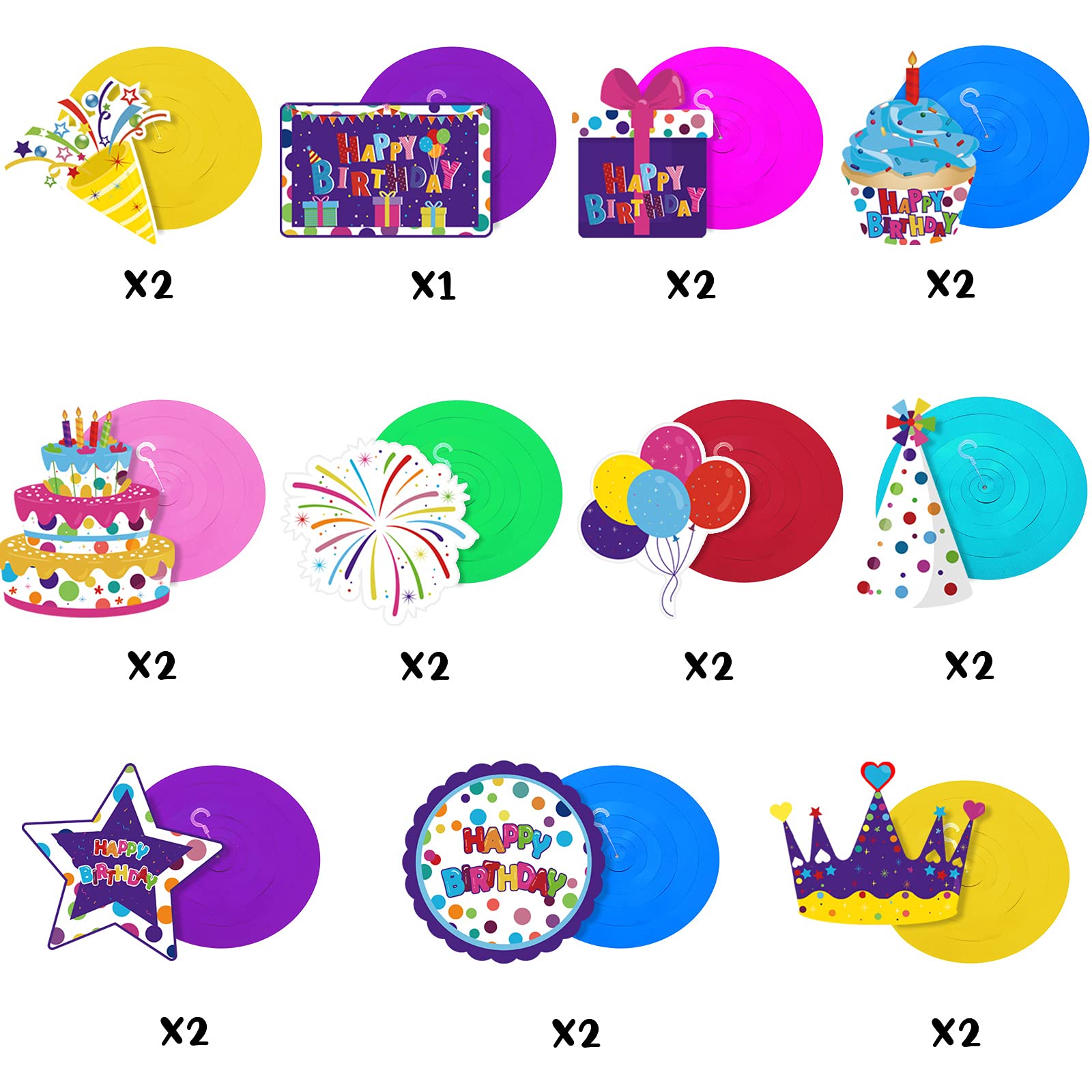 Guzon Paquete De 24 Decoraciones De Espiral Para Colgar En El Techo, Serpentina De Plástico, Decoración Colgante Para Fiesta Temática De Béisbol, Baby Shower, Cumpleaños, Boda, Hogar Cavinal