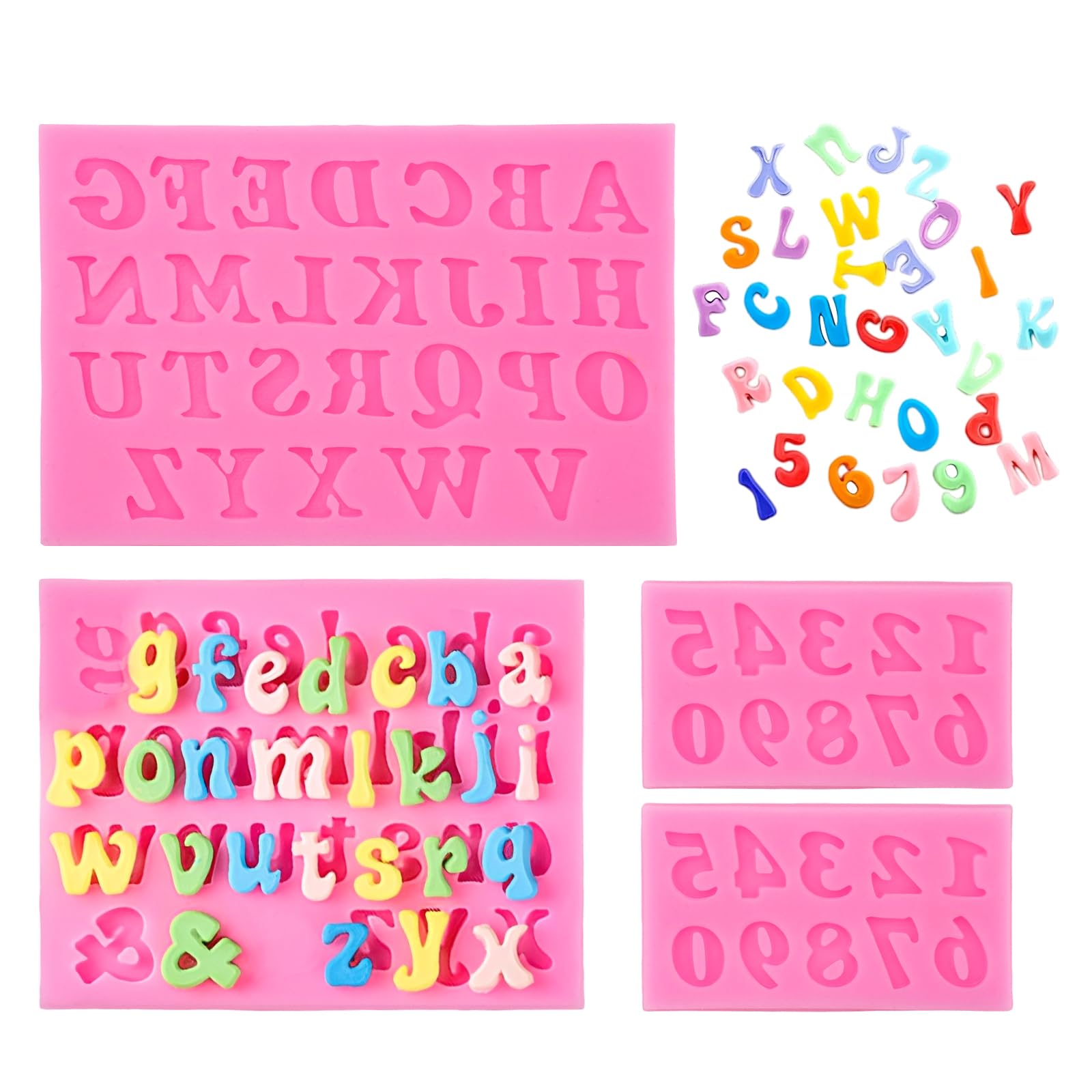 Stampi In Silicone Per Cioccolato Con Lettere E Numeri: Set Da 2 Stampi A-Z E 0-9, Inclusi Simboli, Per Torte E Decorazioni Fai-da-te - 5