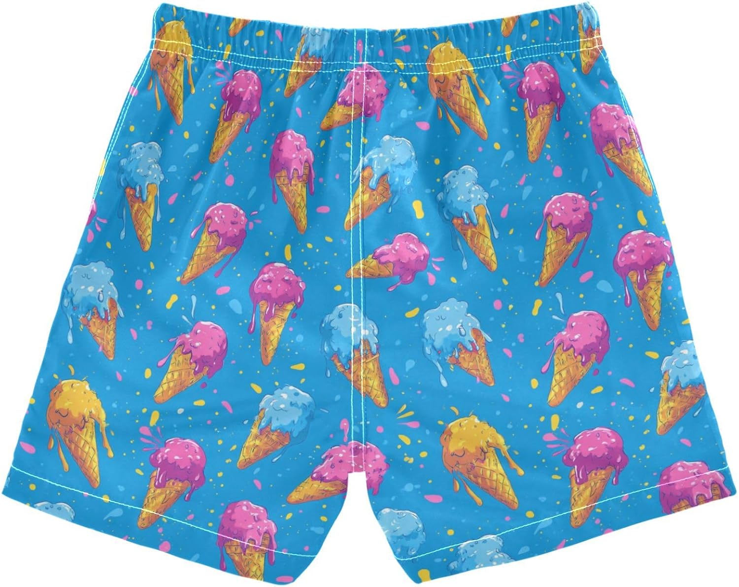 Boys Swim Trunks Summer Ice Cream Quick Dry Bathing Suit Swimsuit Toddler Beach Board Shorts Mesh Swimwear 2-12Y