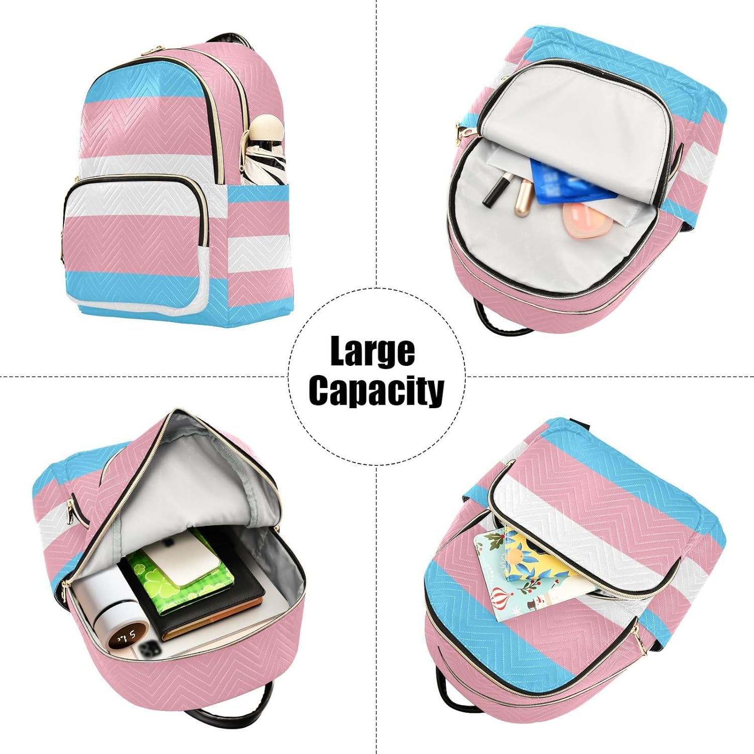 Transgender Pride Flag Mini Backpack for Women, Travel Backpack Purse Daypack Shoulder Bag for Ladies