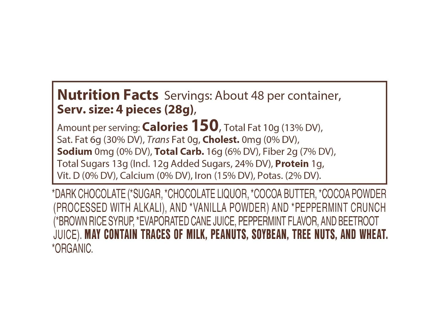 Lake Champlain Bulk Organic Dark Mint Chocolate Coins, 180 pieces, 3 Pounds