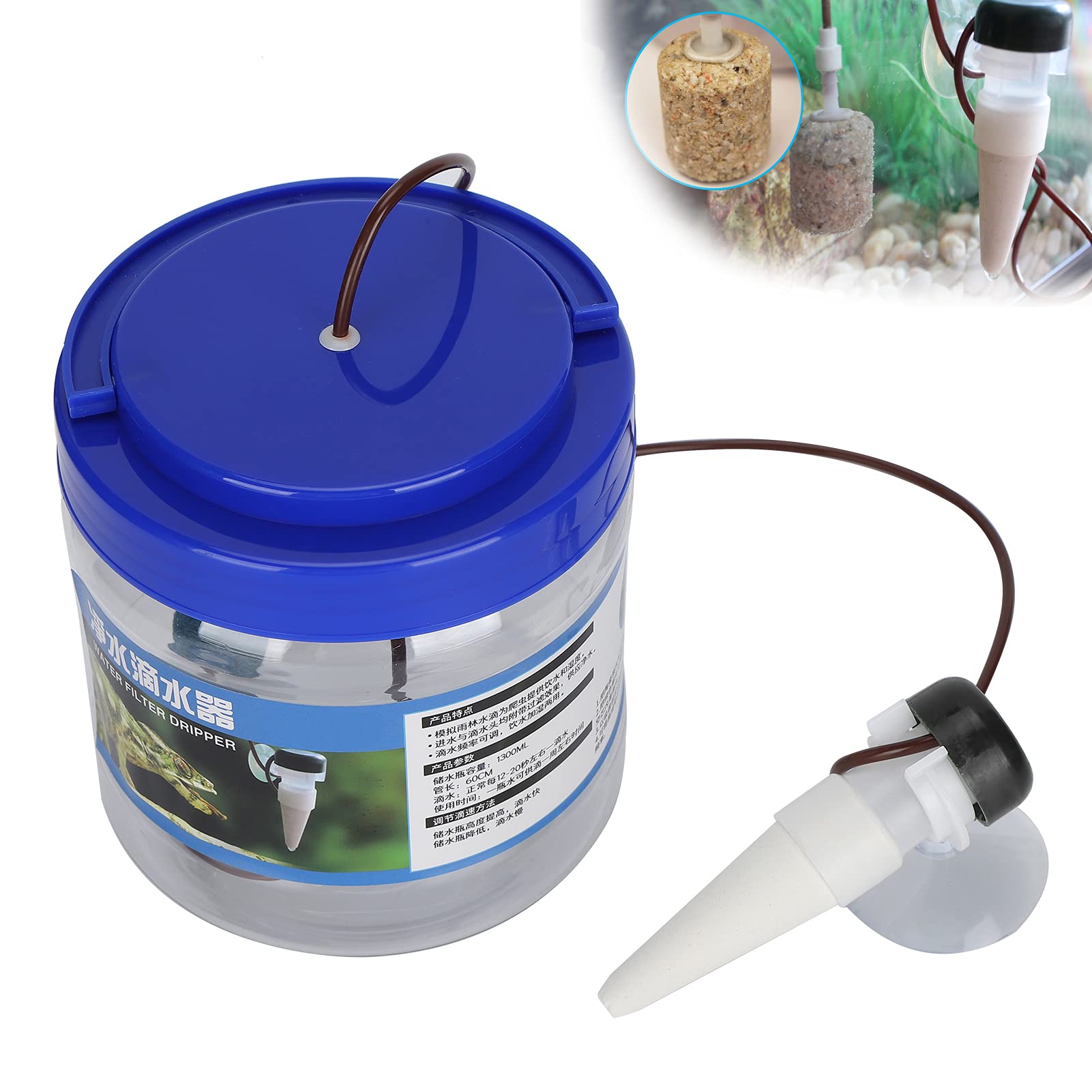 Shanrya Strumento di irrigazione Goccia, grilli vivi per rettili Gocciolatore d'acqua per rettili per gechi per camaleonti per altri piccoli rettili