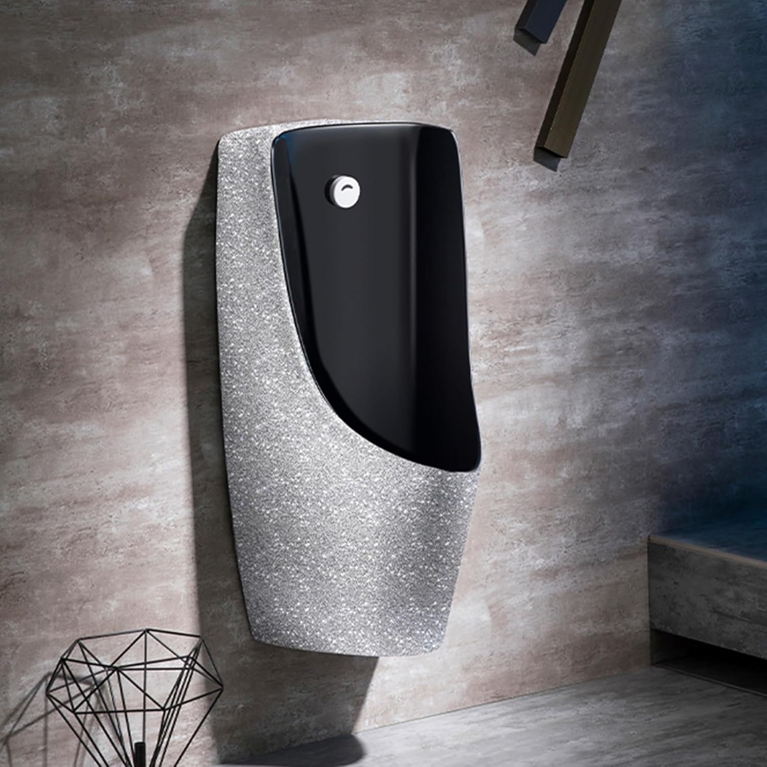 Wall Mounted Ceramic Urinal Commercial Washout Urinal Space-Saving Urinal with Sensor Flush Valve Residential Washout Urinals Suitable for Bathrooms Hotels Shopping Malls Home