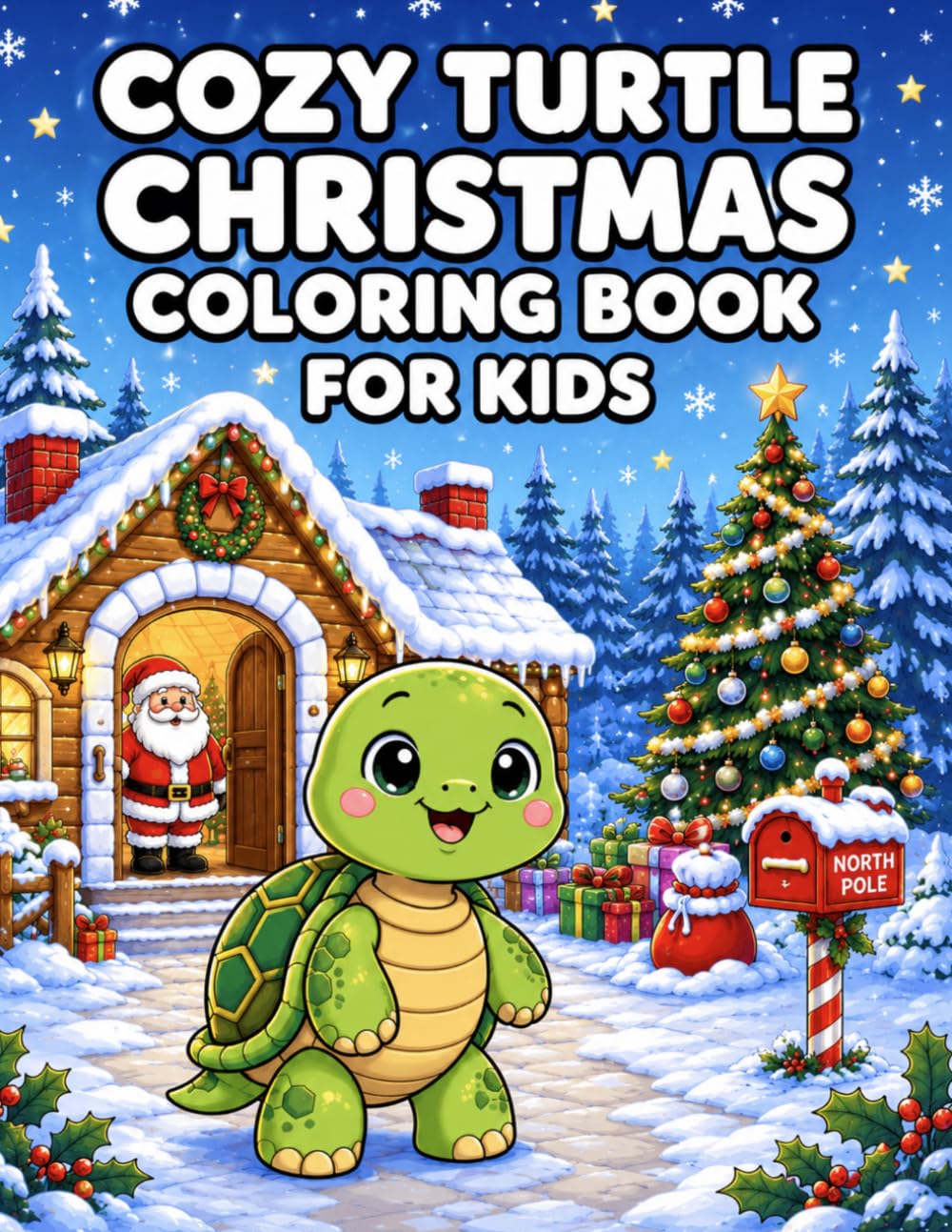 Cozy Turtle Christmas Coloring Book for Kids: Cute Christmas Turtles, Holiday Magic, Winter Adventures, and Cozy Festive Coloring Fun (Cozy Coloring Books for Kids)