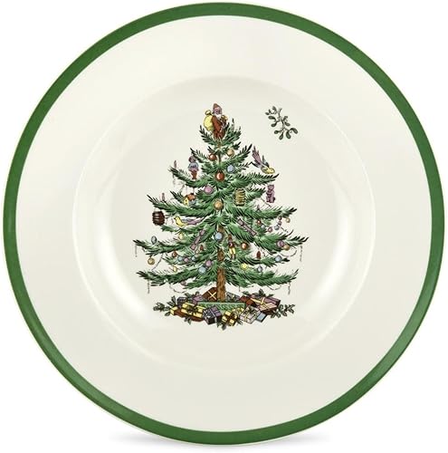 Spode - Colección Árbol de Navidad - Plato de sopa - (9) pulgadas - Loza de alta calidad - Apto para lavavajillas, horno, congelador y microondas