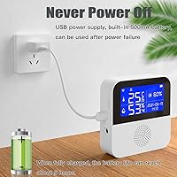 Vista 5 de Termómetro higrómetro WiFi con sonda impermeable sensor inteligente de humedad de temperatura con pantalla LCD retroiluminada y función