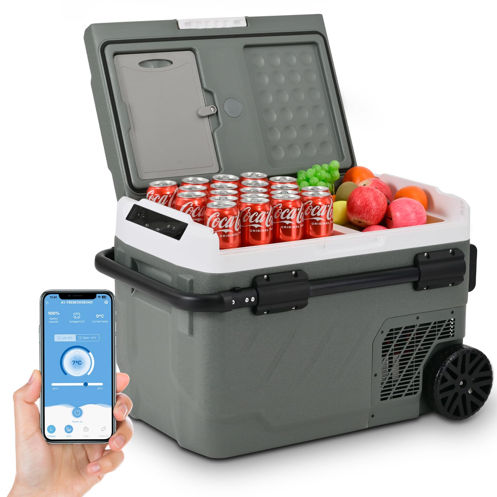 Alpicool 40L Kompressor Kühlbox Dual Zone - für Auto und Camping -20℃-20℃ Mit APP-Steuerung 12V 230V