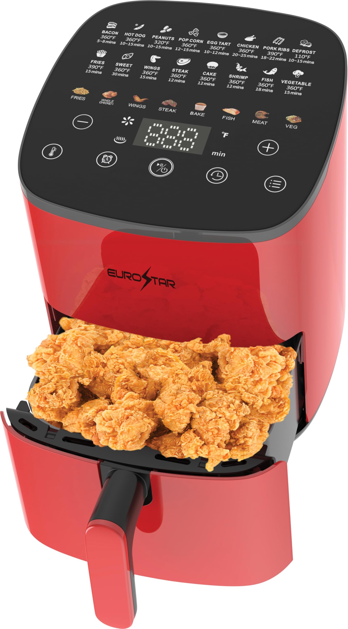 EUROSTAR EAF481R 5 Quart Digital Air Fryer, Red