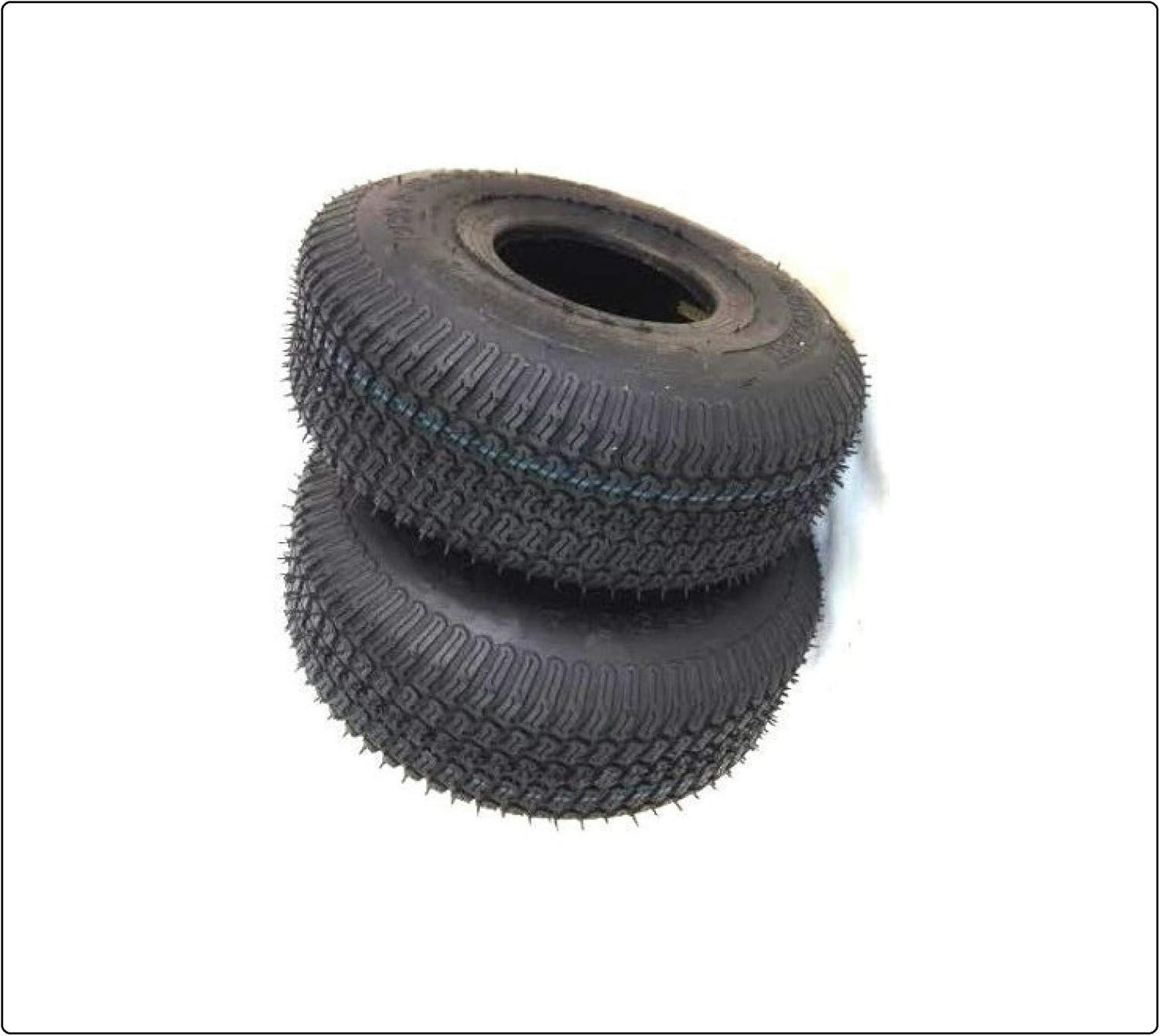 Two-4.10/3.50-4 4pr Lawn Mower Turf Go Kart Tire Tubeless 410/350-4, Tubeless Design for Durability, Easy Installation, Perfect for Outdoor Lawn Mower