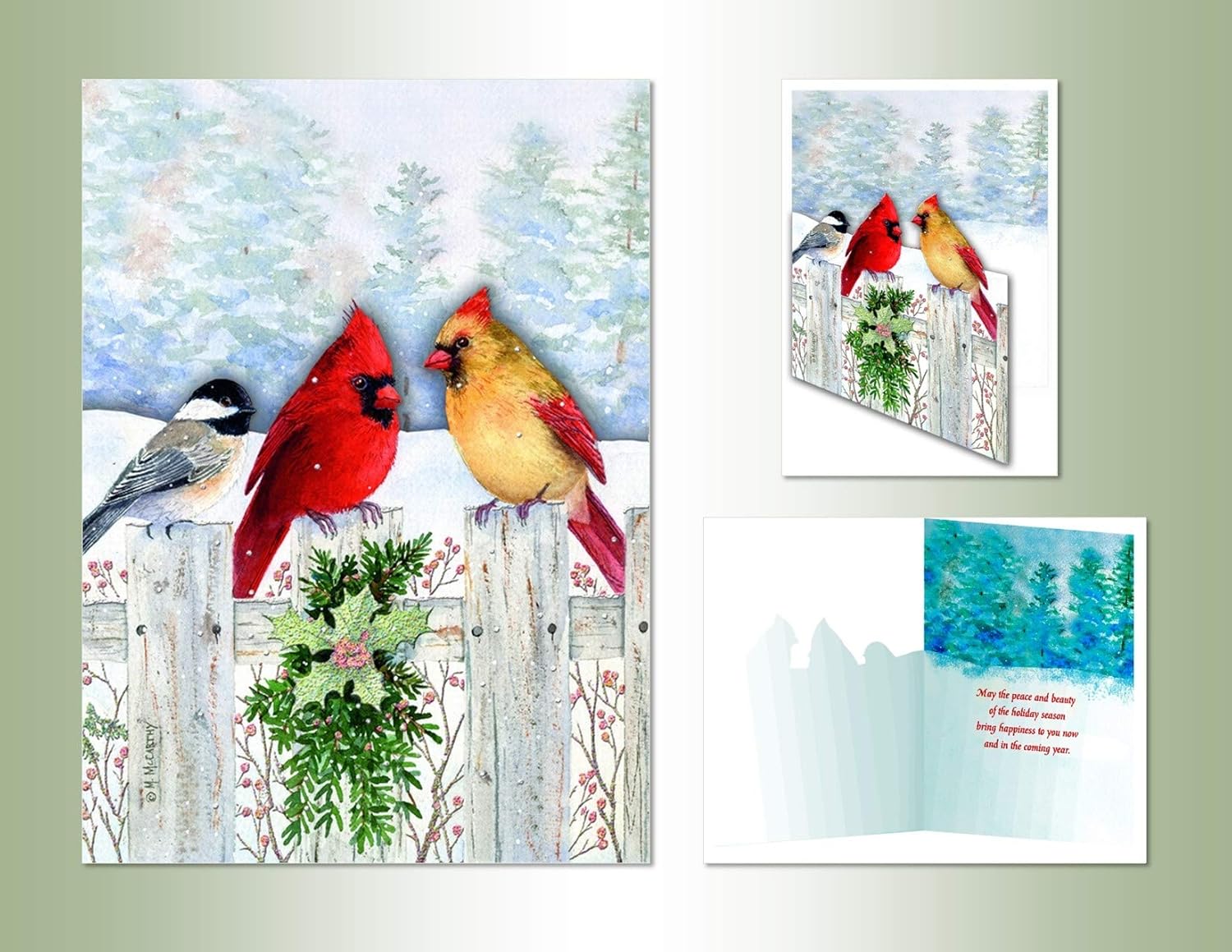 Glitter Embellished, Full Color Inside Design Fence Friends 2 Stationery Paper (66119-12)