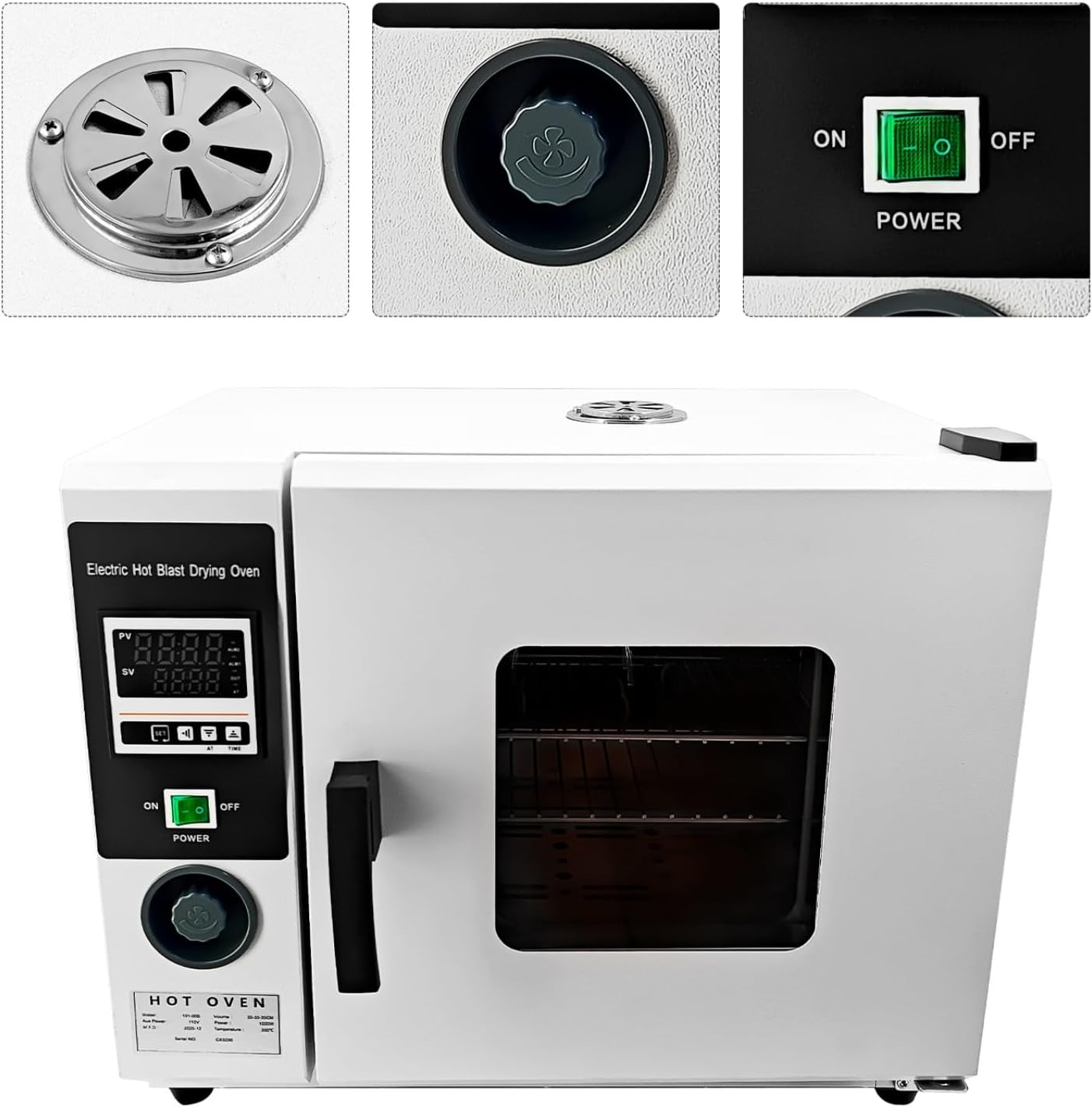 Digital Forced Air Convection Drying Oven with Constant Temperature Blast, Digital Display Temperature Controller,110V 60Hz, 45L