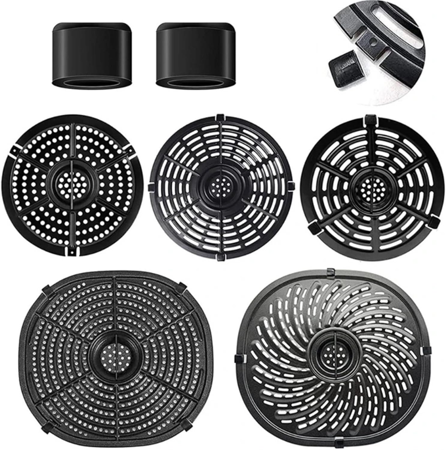 Air Fryer Rubber Bumpers 100/200/300/400pcs Grill Pan Plate Tray Air Fryer Silicone Protective Feet(200pcs)