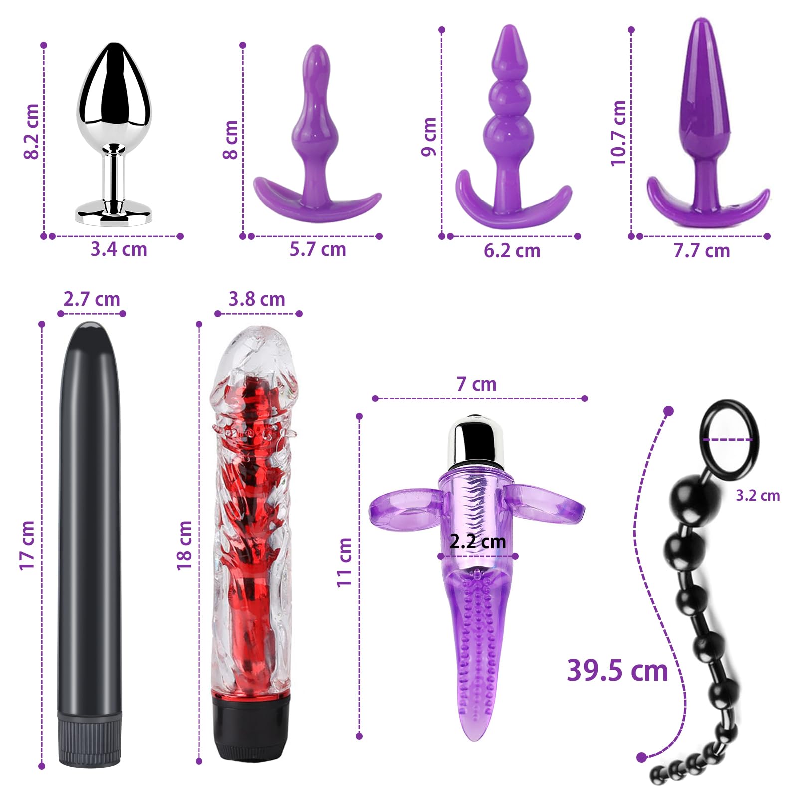Qoosea 26 Piezas SM Bondage Kit, BDSM Restraints Kits Erótico Set Juguetes Sexuales Plug Anal Butt Plug Set para Parejas Bondage Set Esposas para Principiantes y Experimentados