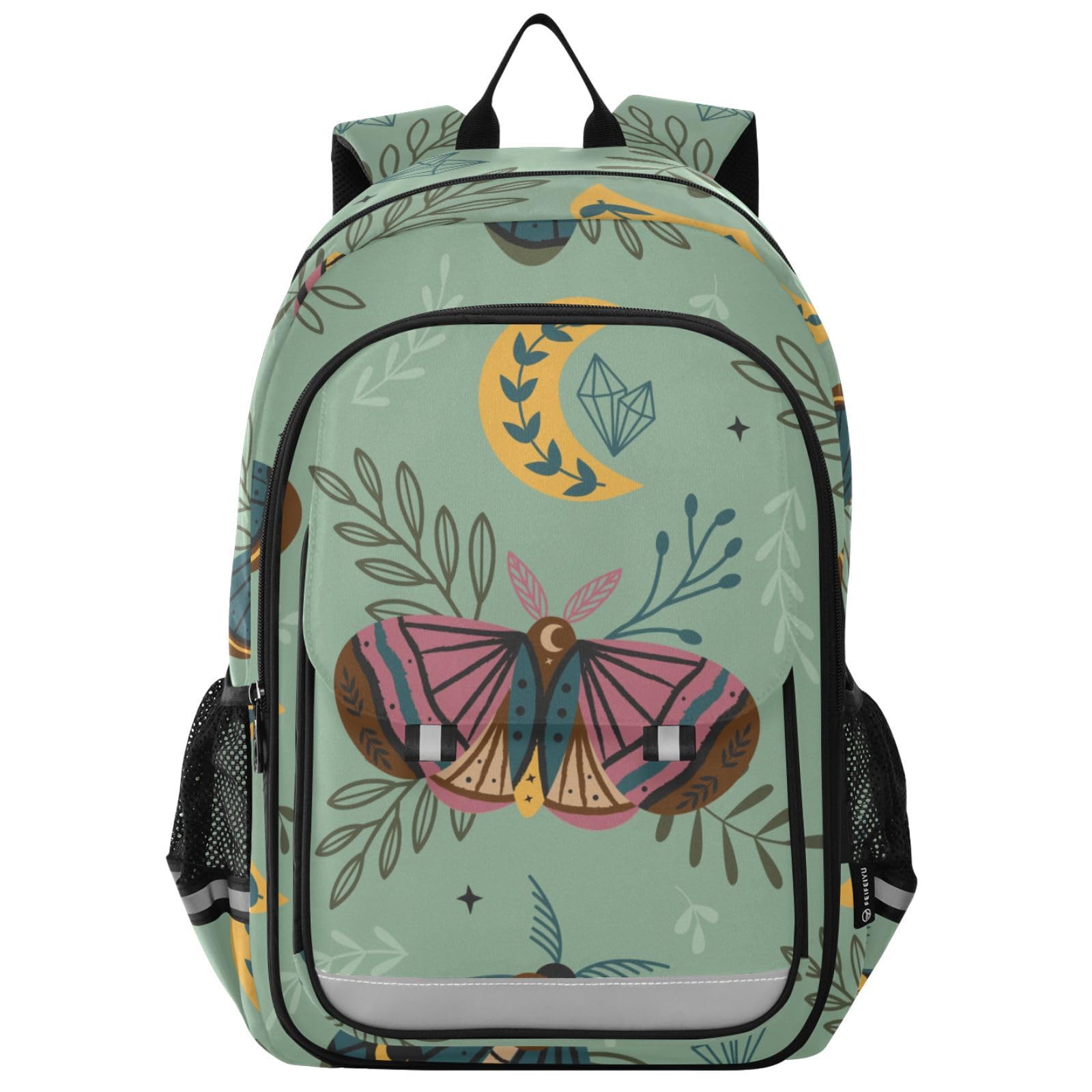 Mnsruu Sac à dos pour ordinateur portable 15,6" Motif forêt magique avec papillon papillon papillon pour adolescentes, sac à dos de voyage léger pour le travail universitaire, 45 x 33 x 17 cm
