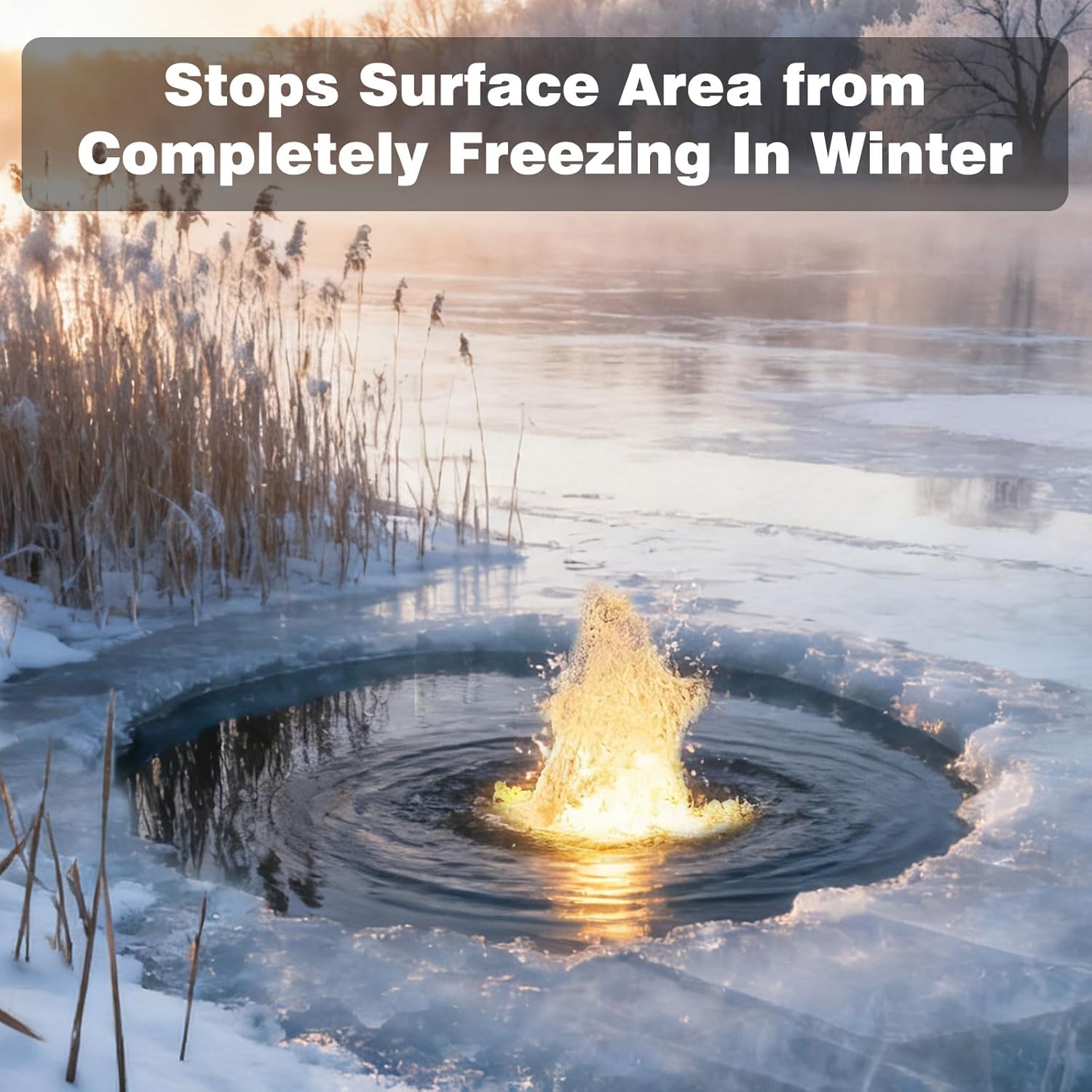 Pond Fountain Pump with LED Light for Outdoor Water Garden, 528GPH Submersible Pump Fountain Light Kits (Warm White) for Water Feature Koi Pond