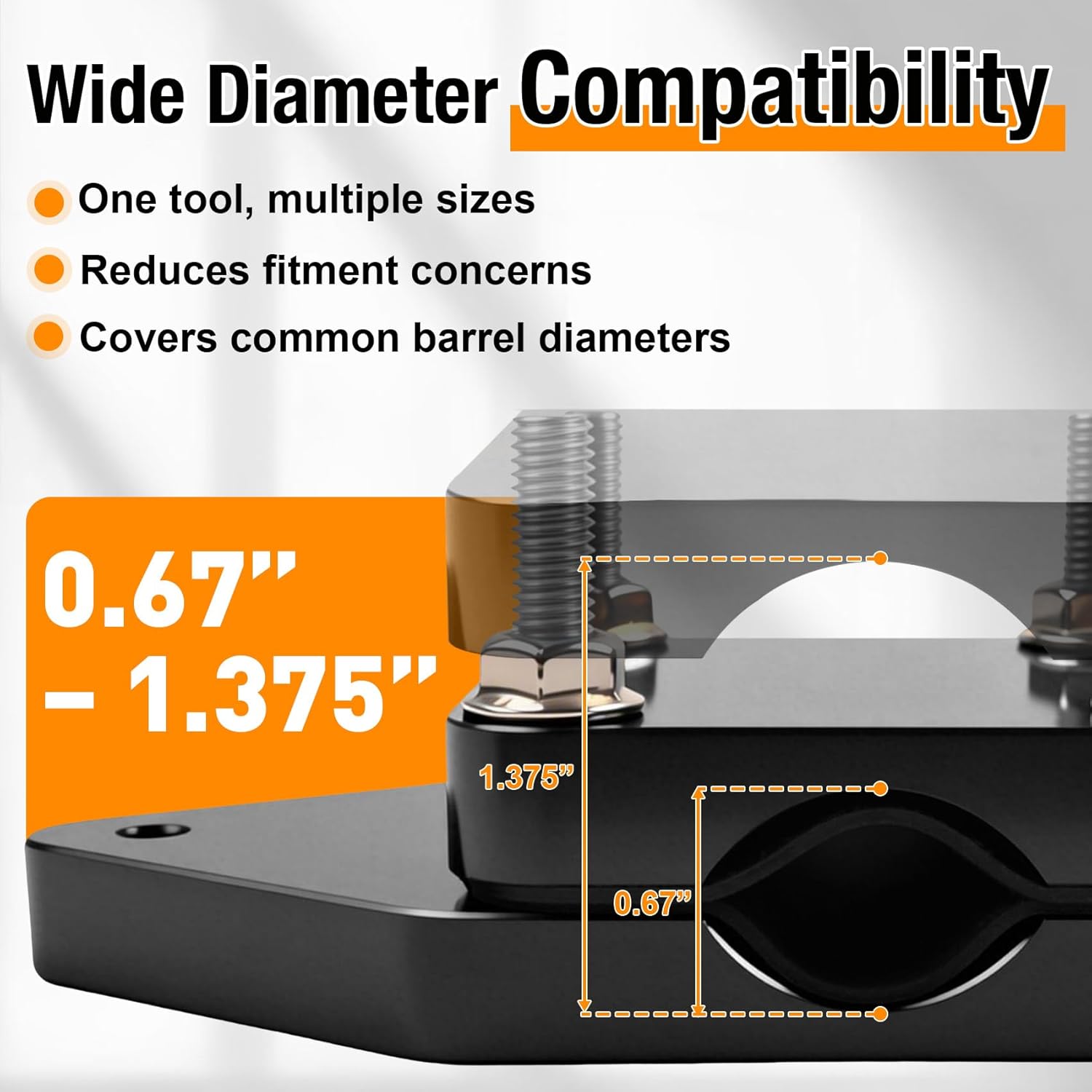 Heavy Duty Barrel Vise Tool, Aluminum Barrel Clamp with Leather Inserts, Non-Marring Design, Fits 0.67”–1.375” Outside Diameter