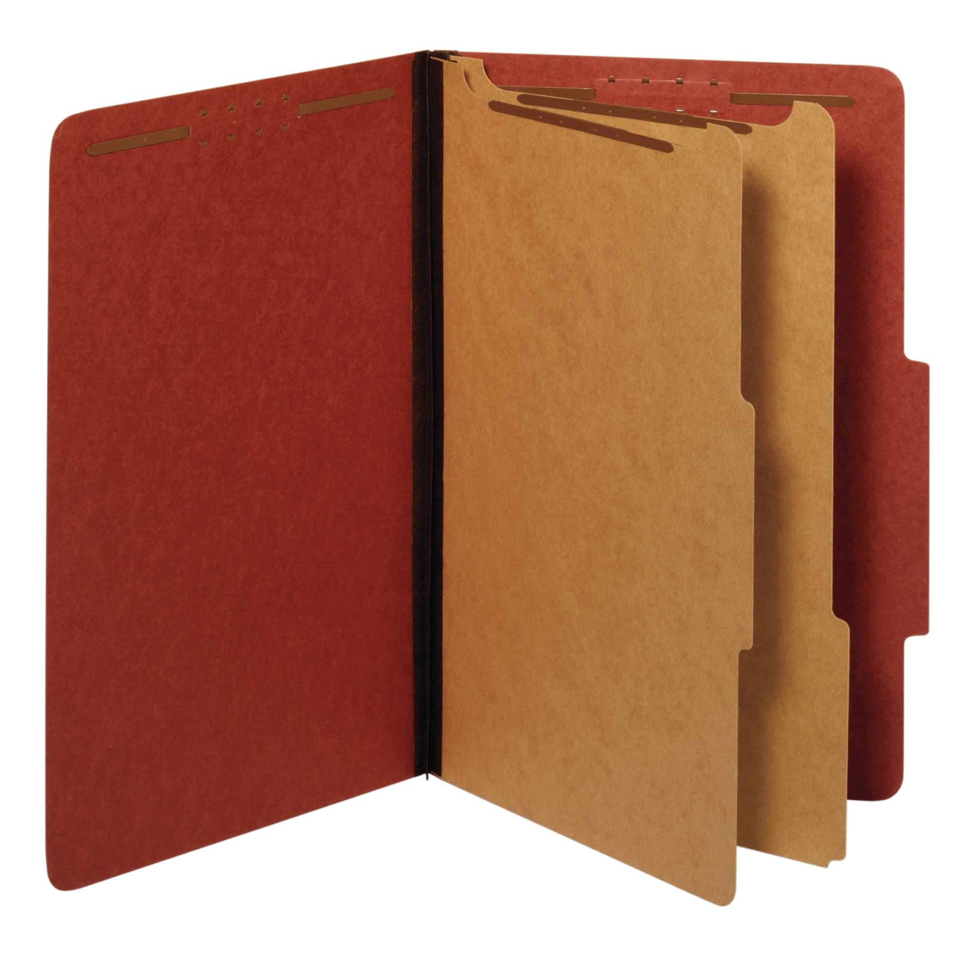Office Depot Pressboard Classification Folders with Fasteners, Legal Size, 100% Recycled, Red, Pack of 10, OD29075R