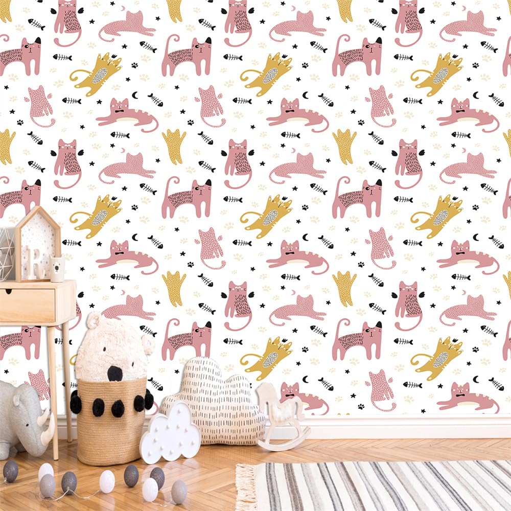 Naklejki na płytki 40 x 100 cm ze zwierzętami i kotami, samoprzylepne na ściany i podłogę, odpowiednie do kuchni i łazienki.