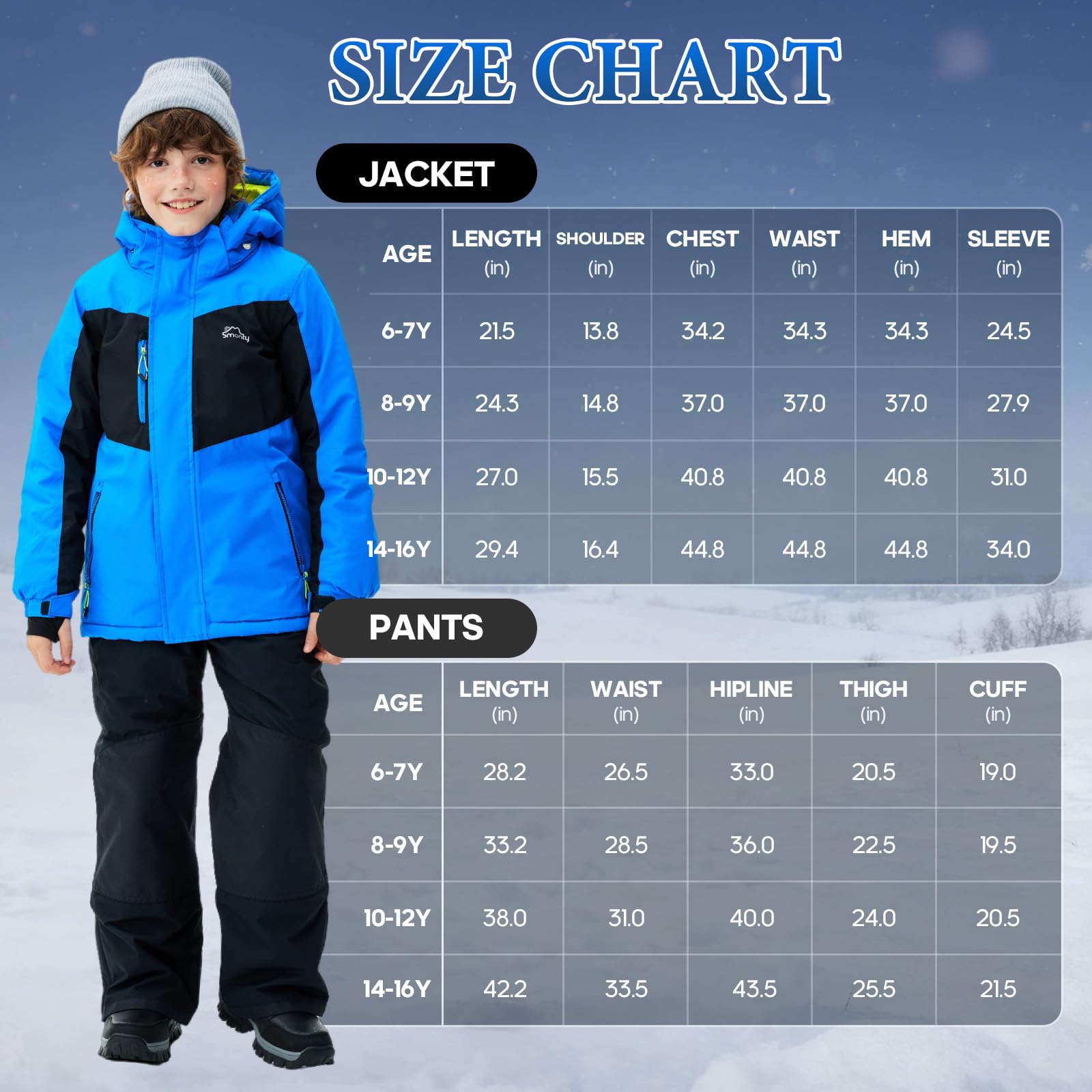 SMONTY Traje de nieve para niño y niña