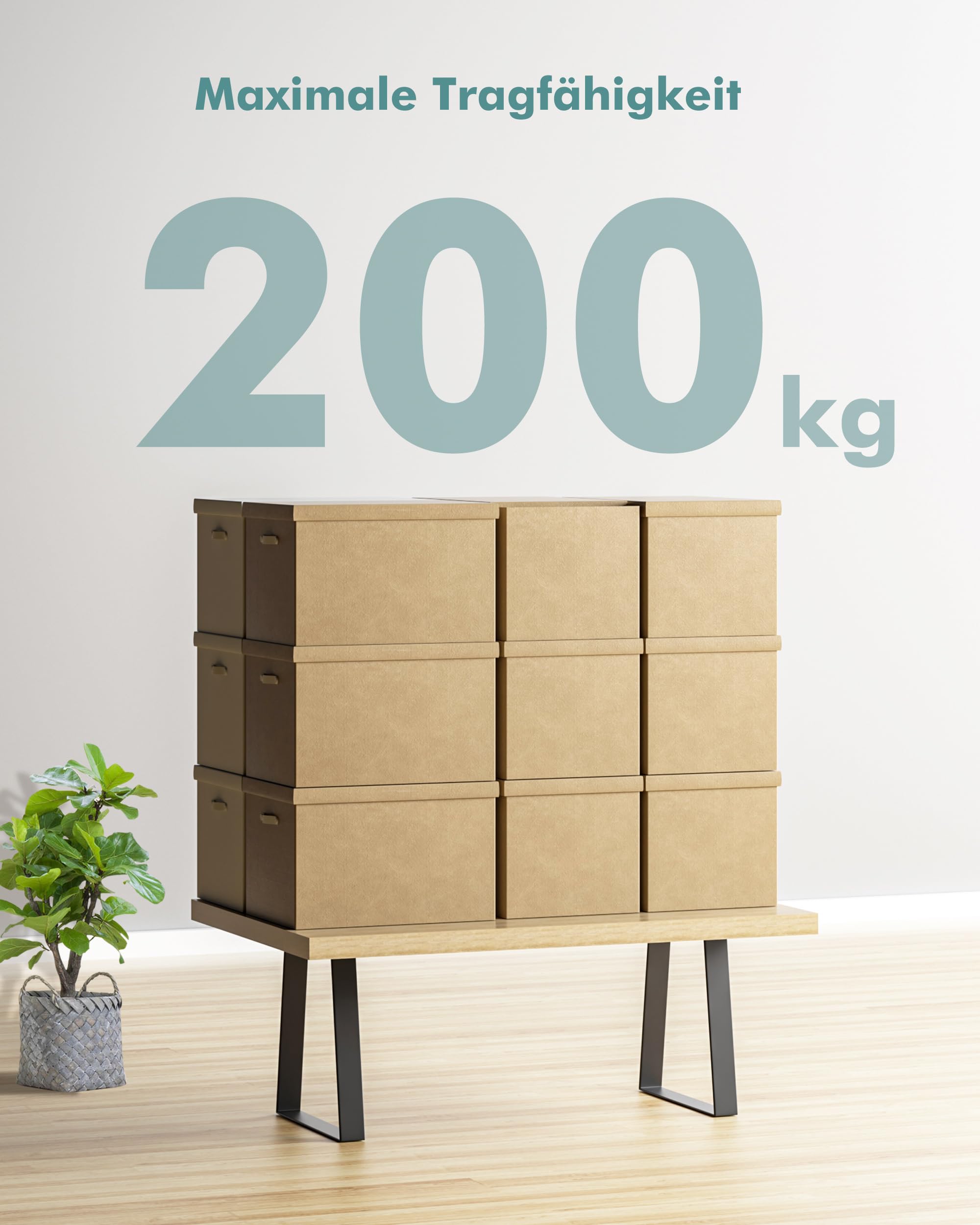 Trapez Tischbeine 40 cm Metall Schwarz Tischgestell DIY