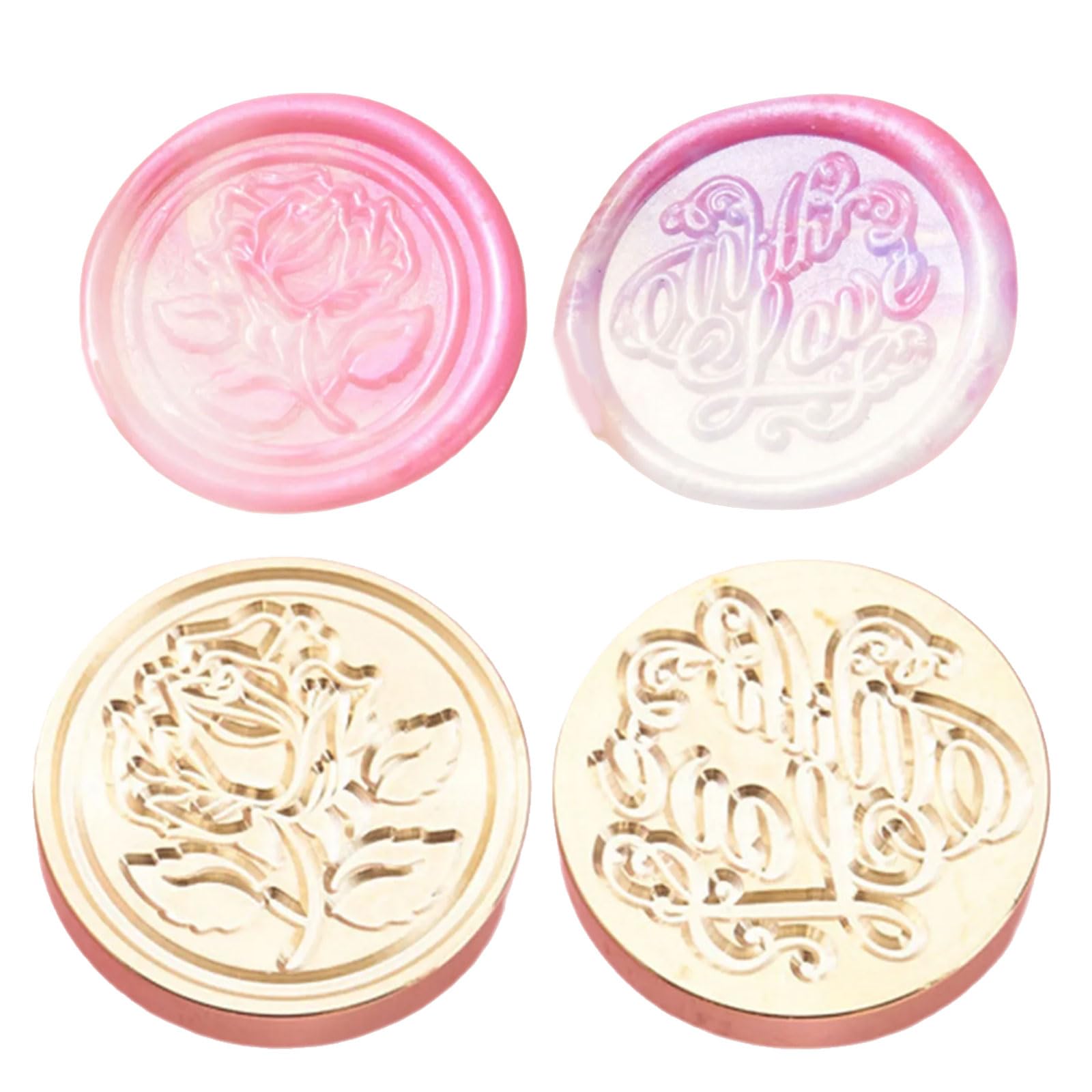 Jazuaiao 2Pcs Wedding Sealing Stamp for Scrapbooking, Sealing Stamp Head Replacement for Invitations Envelope Embellishments Vintage Seal